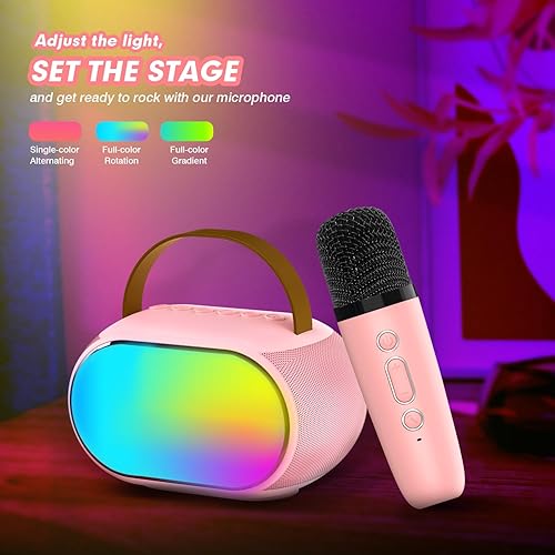 Miniatura 6 de Heroange Máquina de karaoke para niños con doble controlador, juguetes para niñas de 3 a 12 años, micrófono para niños de 3, 4, 5, 6, 7, 8, 9, 10,