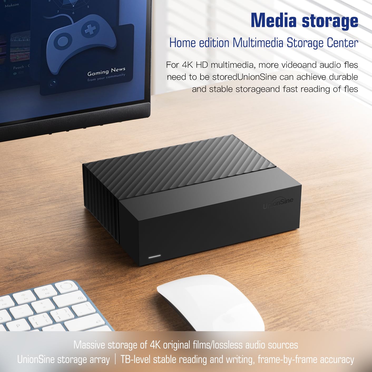 UnionSine Hard Disk Esterno 3,5" 14TB USB 3.2Gen2 Type-C HDD Storage per PC, Mac, Desktop, Laptop, MacBook,TV-HD3513