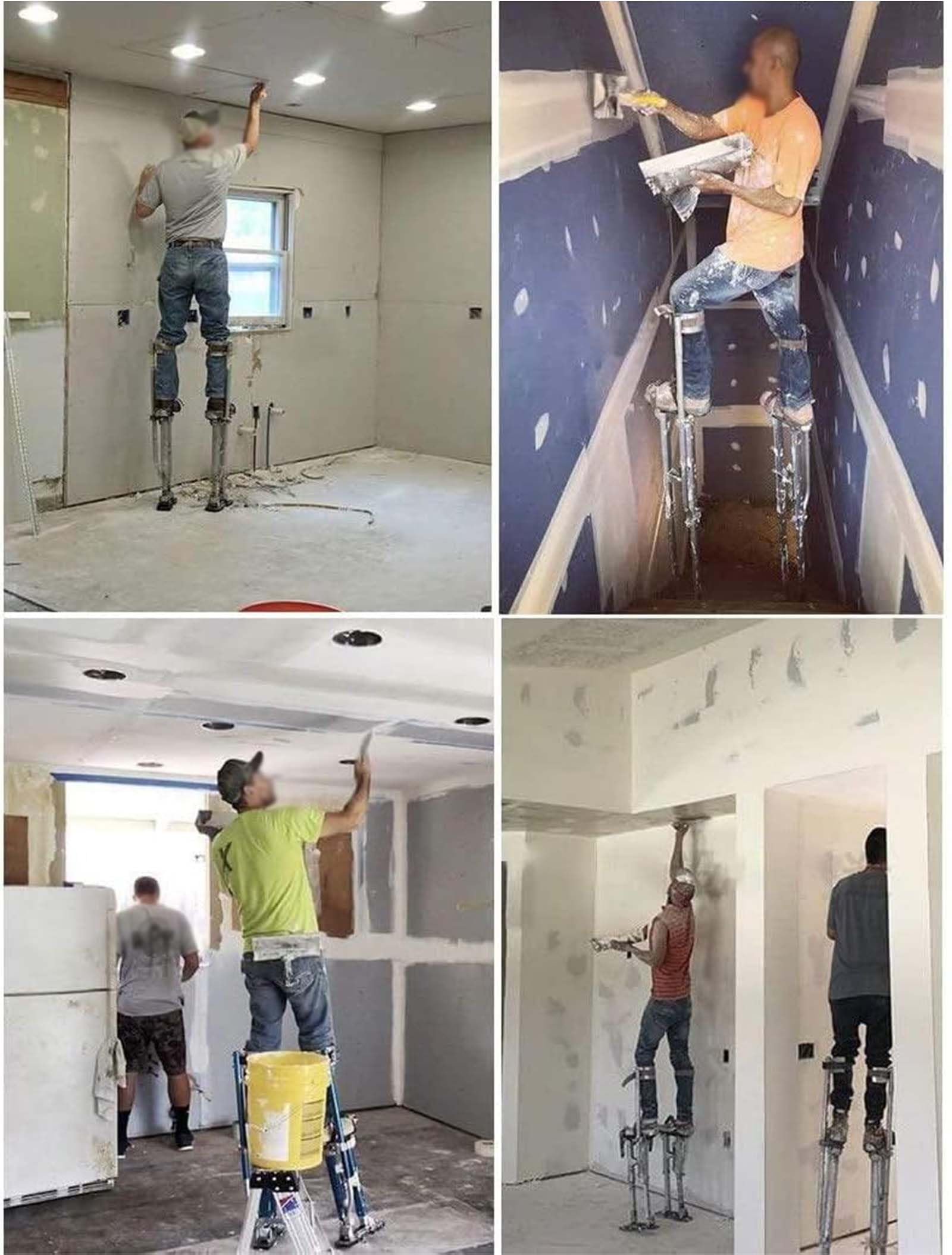Generisch Trockenbau-Stelzen Trockenbau-Stelzen für Erwachsene Höhenverstellbare Stelzen leichte Aluminium-Stelzen für Sheetrock Drop-Decke Maler-Taping oder Hohe Strauchbesätze,38 60cm