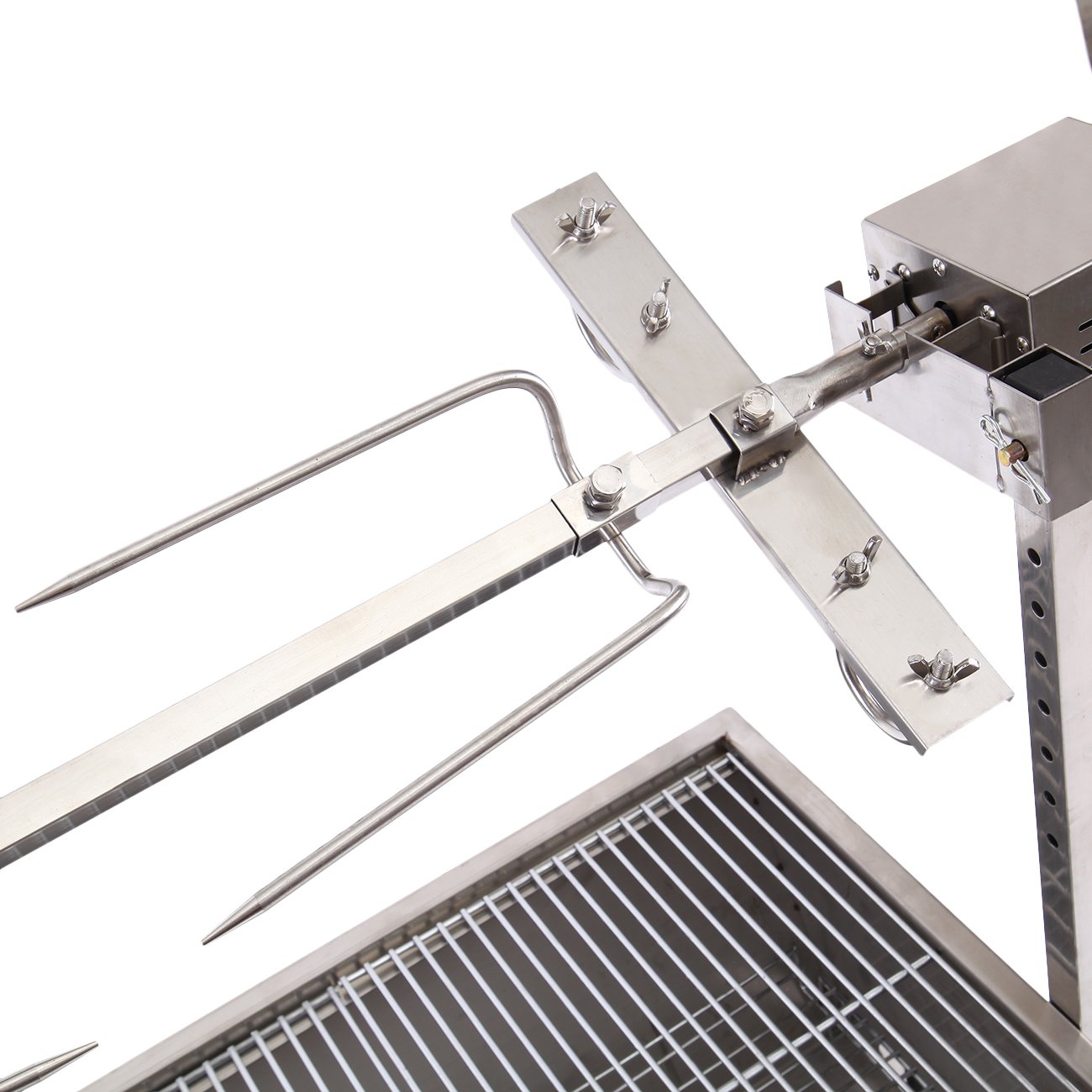 Samger 25W Portable Rotisserie Grill Roster with Wheels 33In Electric BBQ Charcoal Grill with