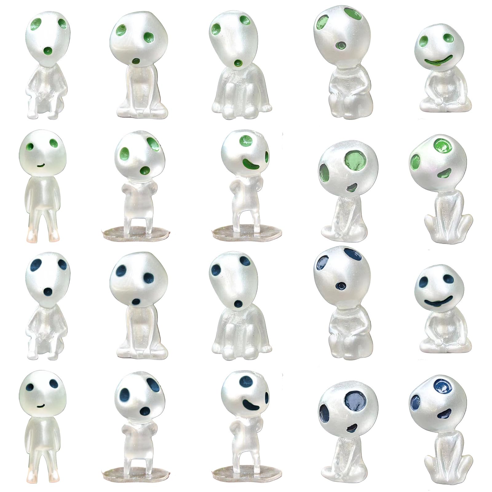 AwnsIMfreien Mini Alien Figures, Mini Alien Figures 20Pcs Figurine Glow in the Dark Tiny Toy 10 Styles Resin Figure Party Favors for Kids, Figurine