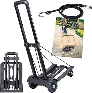 【所ジョージの世田谷ベース掲載】 キャリーカート 折りたたみ 『キャンプインストラクター監修』 コンパクト 軽量 小さい アウトドア 4輪 台車 （※当社オリジナル荷締めゴム付き）L.Y.F LAB… (BLACK)