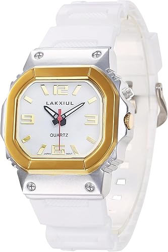 Reloj de voz en inglés para ciegos, con discapacidad visual o ancianos, caja bicolor, correa blanca, Dos colores., Japonés