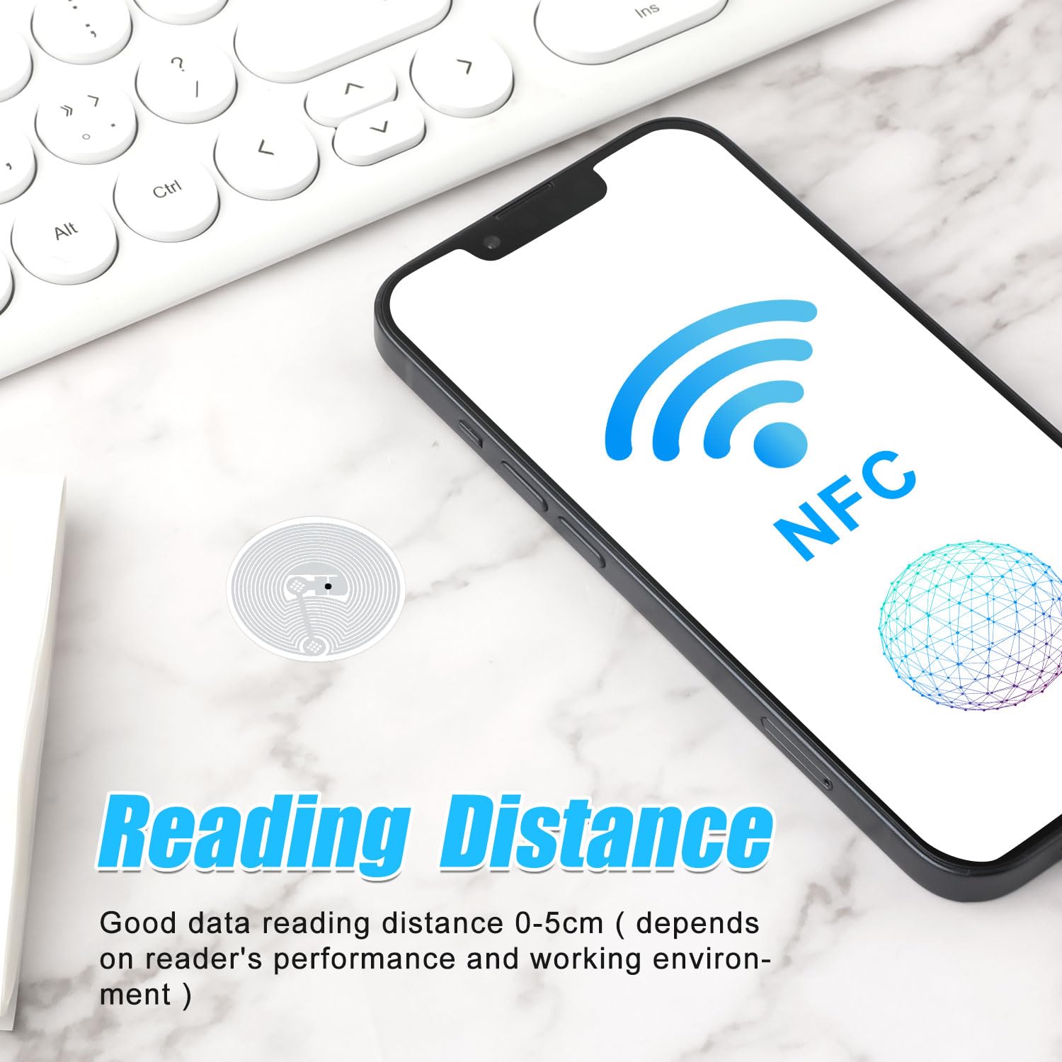 10szt Naklejek NFC, 25mm Ntag216 Naklejki NFC Tag Okragle Karty NFC 216 Programowalna Pamiec 888 Bajtów Znaczniki Ntag216 Kompatybilne z Telefonami i Urzadzeniami Obslugujacymi NFC