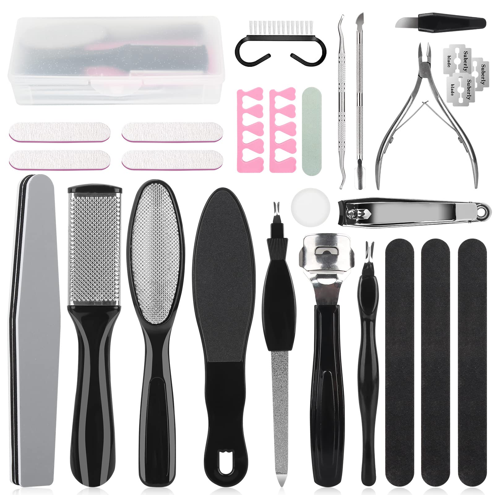 Fu StoreFoot Files Callus Remover Stainless Steel Foot Rasp and Dual Sided Foot File Professional Pedicure Tools Premium Foot Scrubber (Pack of 27)