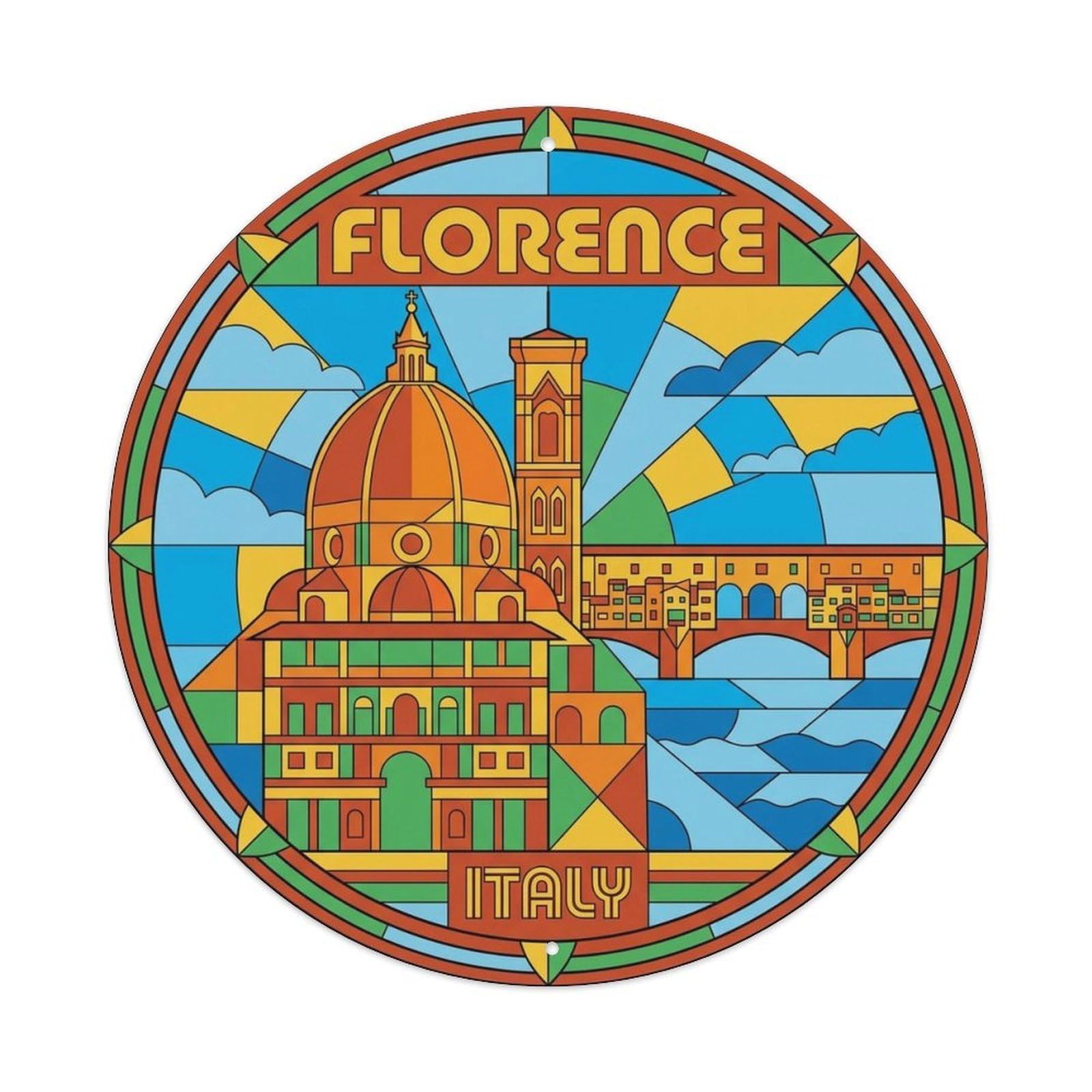 Florence Italy Vintage City Travel Landmark Metal Tin Sign