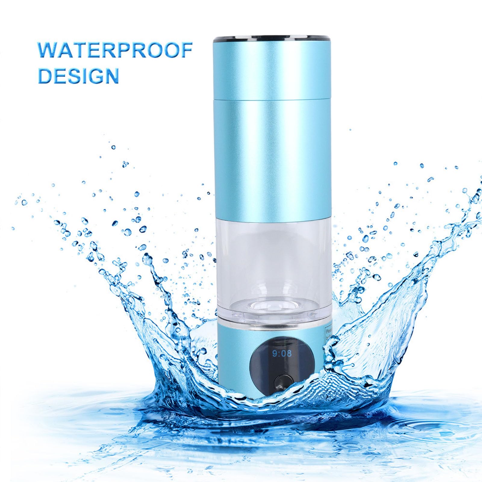 Bottiglia Generatore Di Acqua Idrogeno Portatile - 420 Ml - Fino A 1500 Ppb - Ricaricabile USB - Vetro Borosilicato