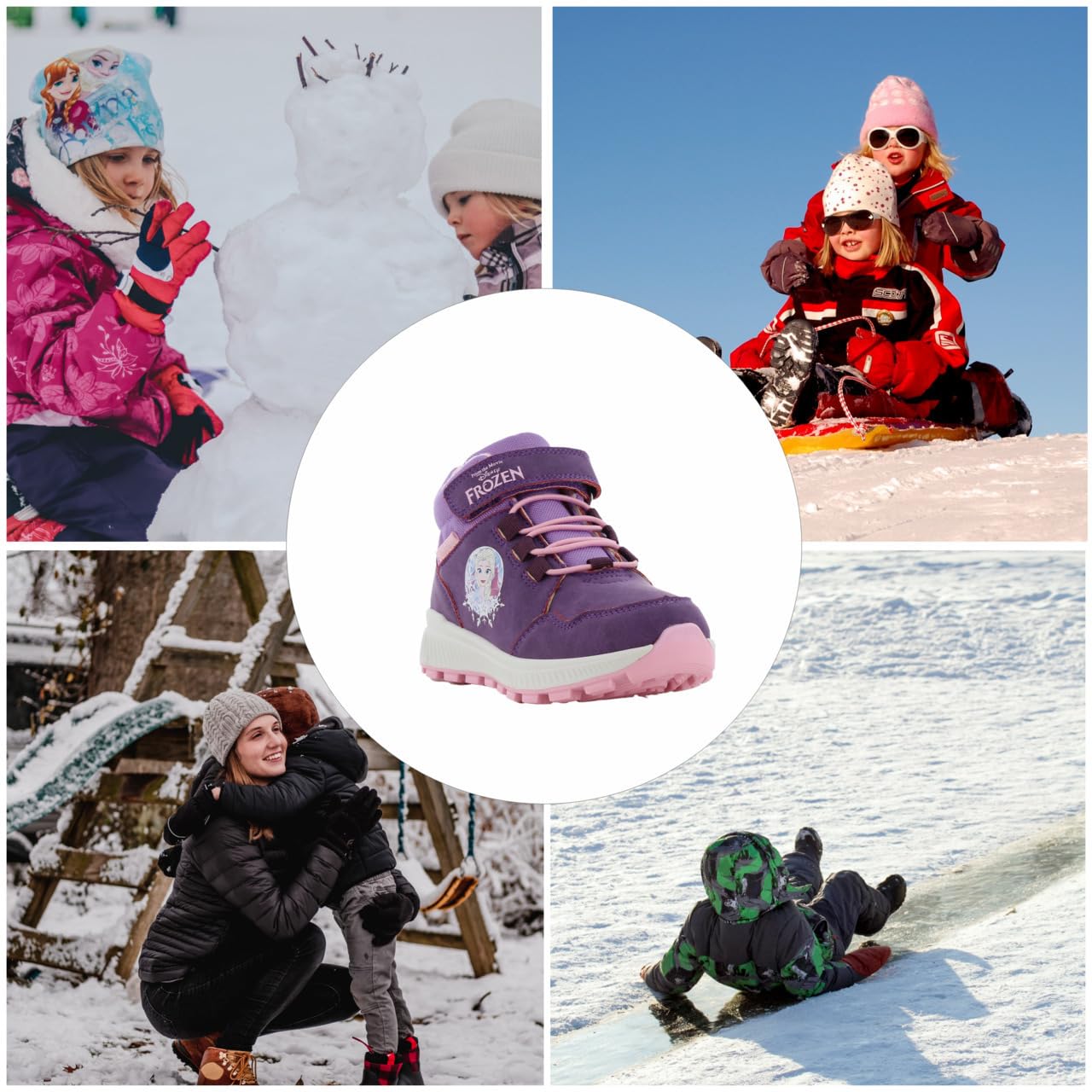 Leomil Frozen Stivali da Neve Bambini Inverno Caldi | Scarpe con Invernali Bambine, Stivaletti Invernali, Suola antiscivolo per i giorni freddi d’inverno, Disney Frozen