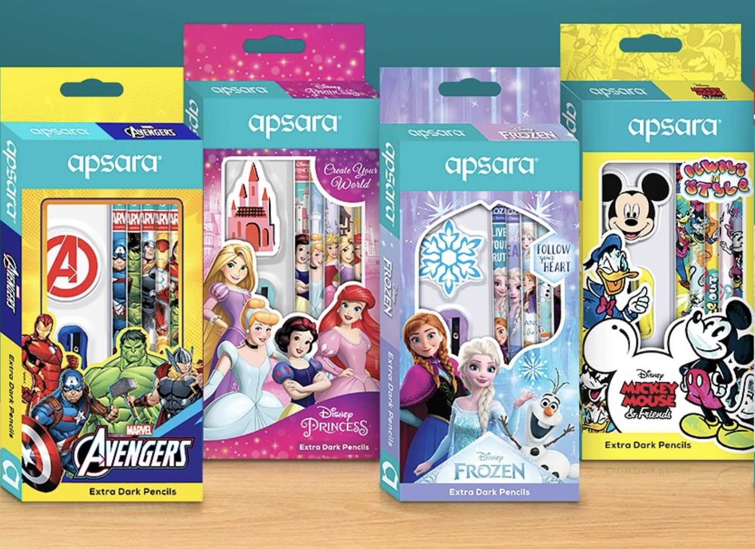 Apsara Disney & Marvel Premium Pencils | Mickey Mouse, Princess, Frozen 2 & Avengers | Extra Dark & Smooth Writing Pencils – Pack of 40 (10 Each Design)-image-47