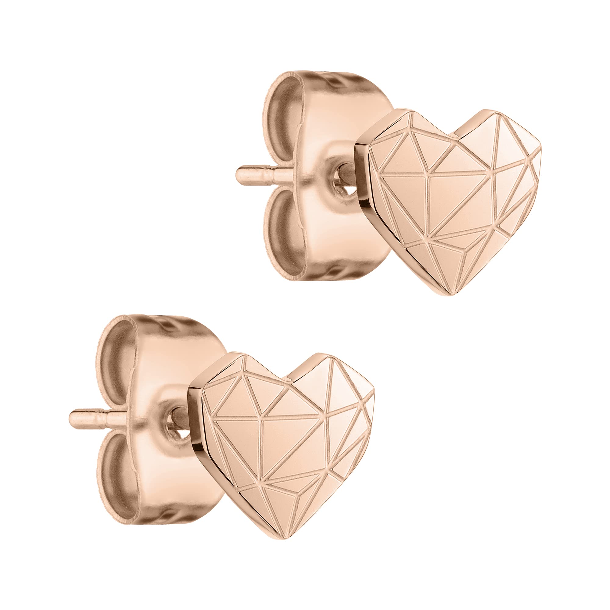 Liebeskind, Women’s Stainless Steel Not a gem Stud Earrings, IP Roségold, 5 mm -