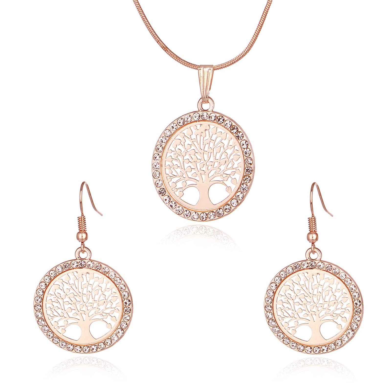 Manqyi Arbol de la Vida Collar con Pendientes, Conjunto Pendientes y Collar Mujer Arbol de la Vida, Pendientes arbol de la Vida, Pendientes arbol de la Vida, árbol de la Vida Juegos de Joyas para Mujer