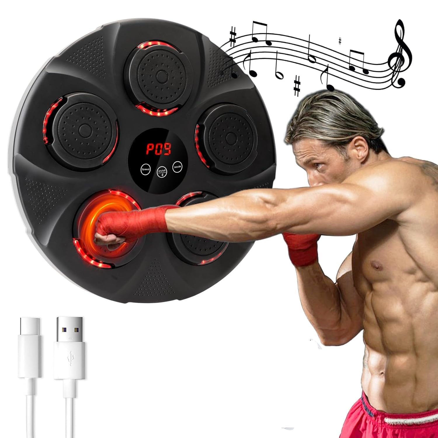 Techking ๐๐๐๐๐๐๐ ๐๐๐๐ ๐๐๐๐ ๐๐๐๐ ๐๐ ๐๐๐๐๐ ๐๐๐๐๐๐๐๐ Smart Bluetooth Music Boxing Machine Wall Mounted Agility Training Digital Home & Gym Punching Machine for Exercise