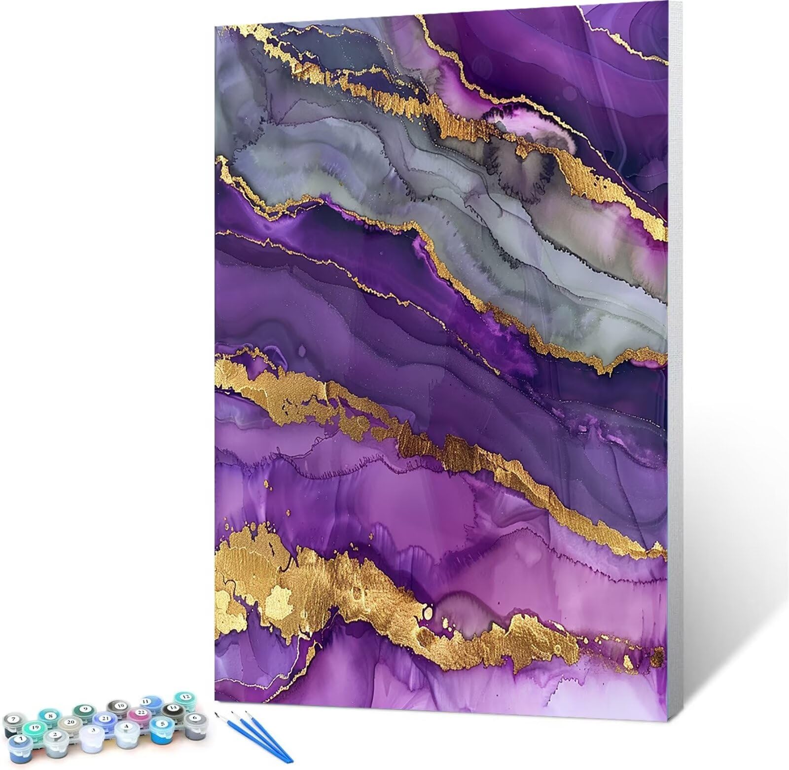 Peepezo Malen Nach Zahlen für Kinder, Erwachsene und Anfänger, DIY Kunst Malen Nach Zahlen für Mädchen und Jungen, Marmorierung Zentimeter, Ohne Rahmen - Kinder ab 6 Jahren 60x80cm (mit Rahmen)