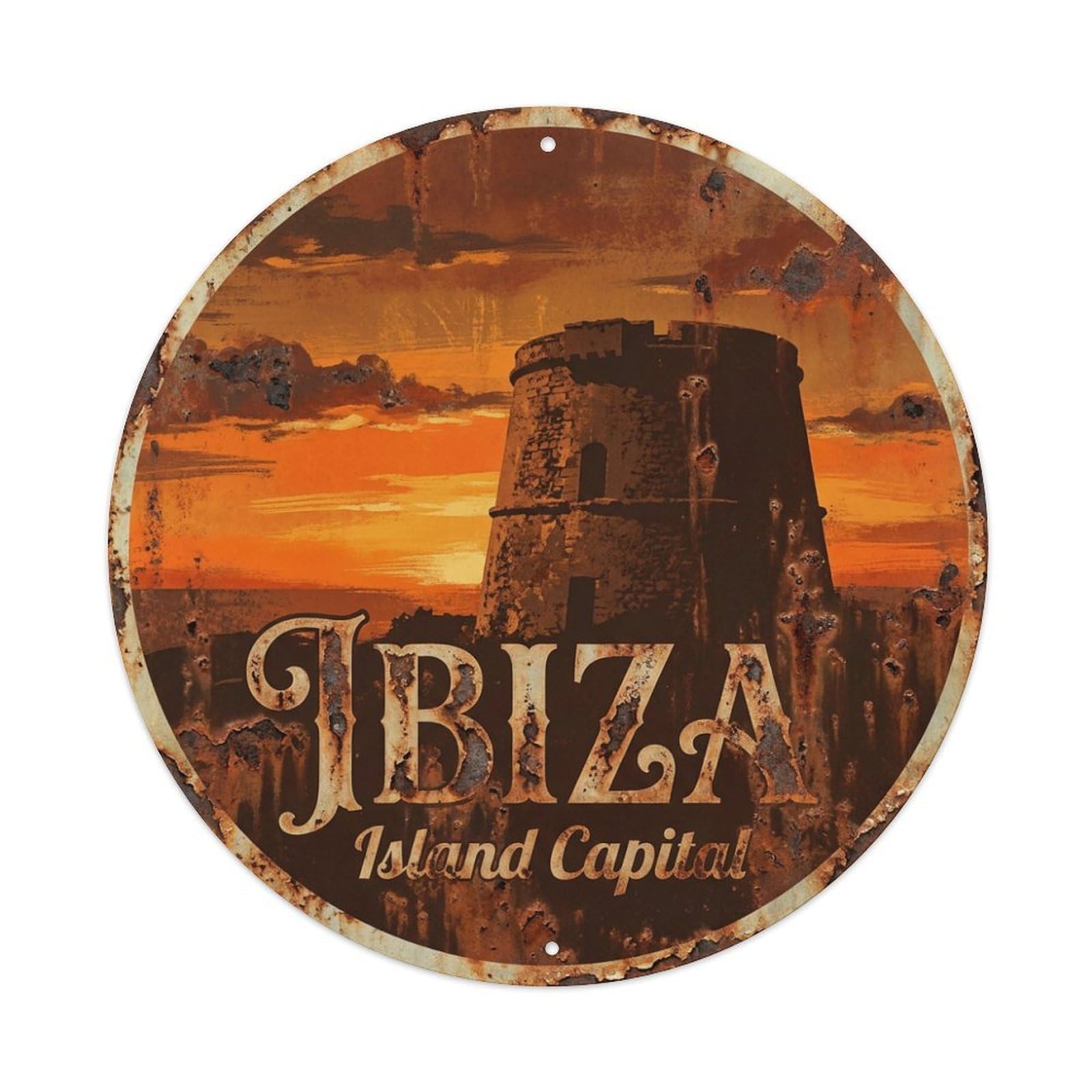 Tgrcjimh Style Metal Tin Sign Vintage Travel Ibiza Spain Nostalgia