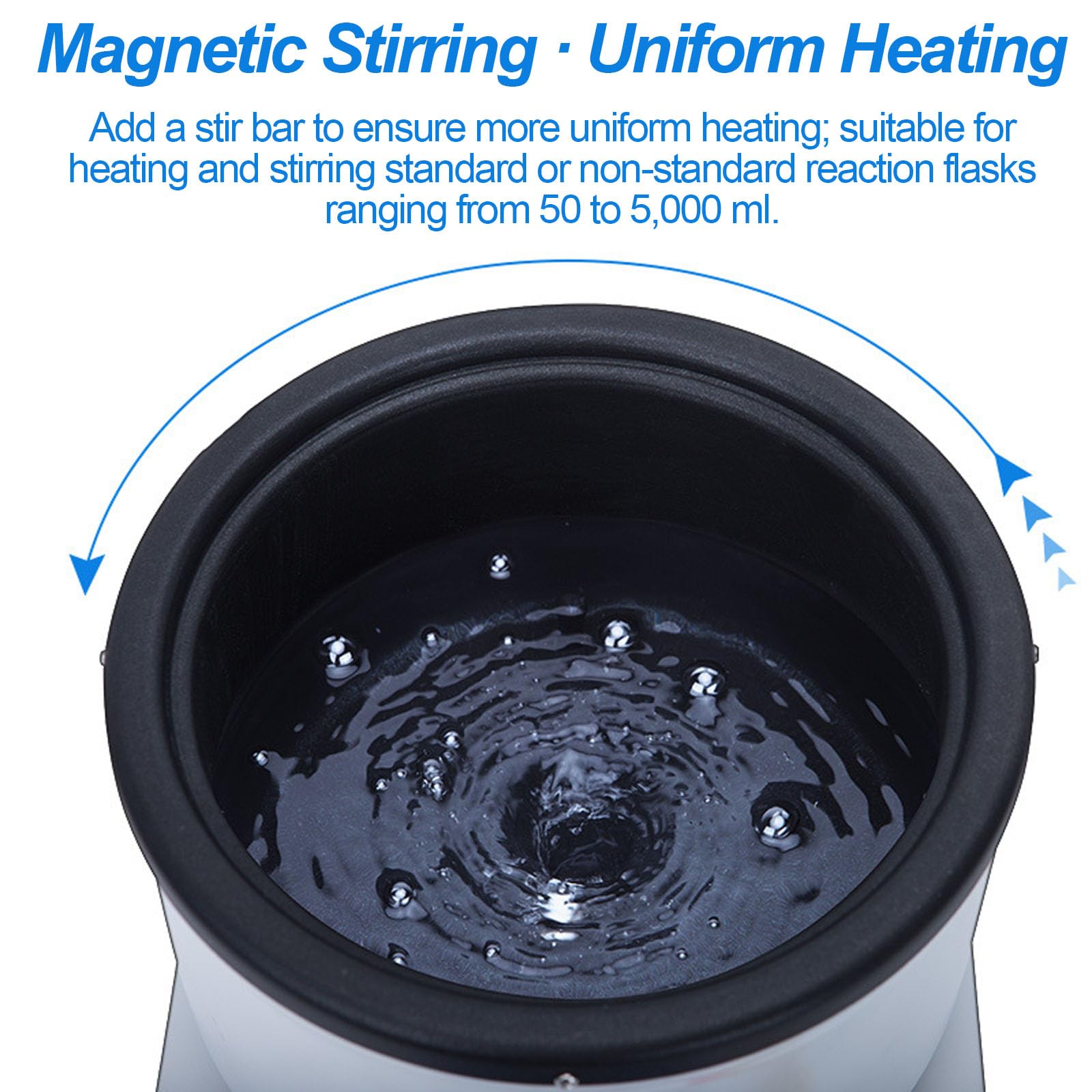 Magnetrühr-heiztopf Für Labore, Magnetrührer Mit Temperatursensor, 20-2000 U/min, Max. Rührvolumen 5 L, Wasser- Und Ölbad, Ideal Zum Mischen Und Erhitzen Von Flüssigen Proben 1L