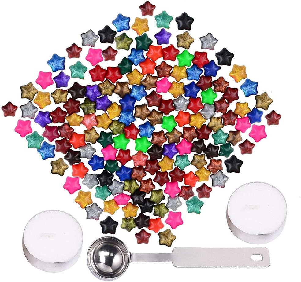 Wax Seal Stamp, Star Wax,Sealing Wax for Postage Letter Retro Vintage （150pcs） (Rainbow)
