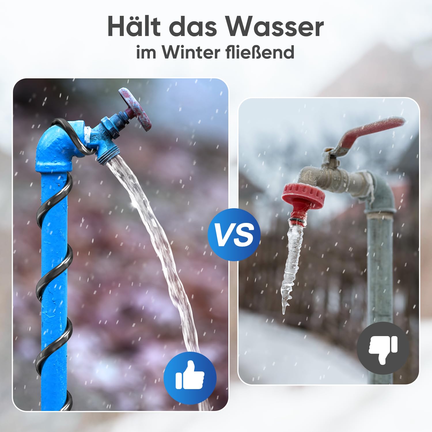 Heizkabel Terrarium mit Thermostat, oGoDeal 15W/M 2m für Wasserleitungen im Haus Pool Teich, Frostschutz Rohrbegleitheizung für Wasserleitung mit Automatikschalter
