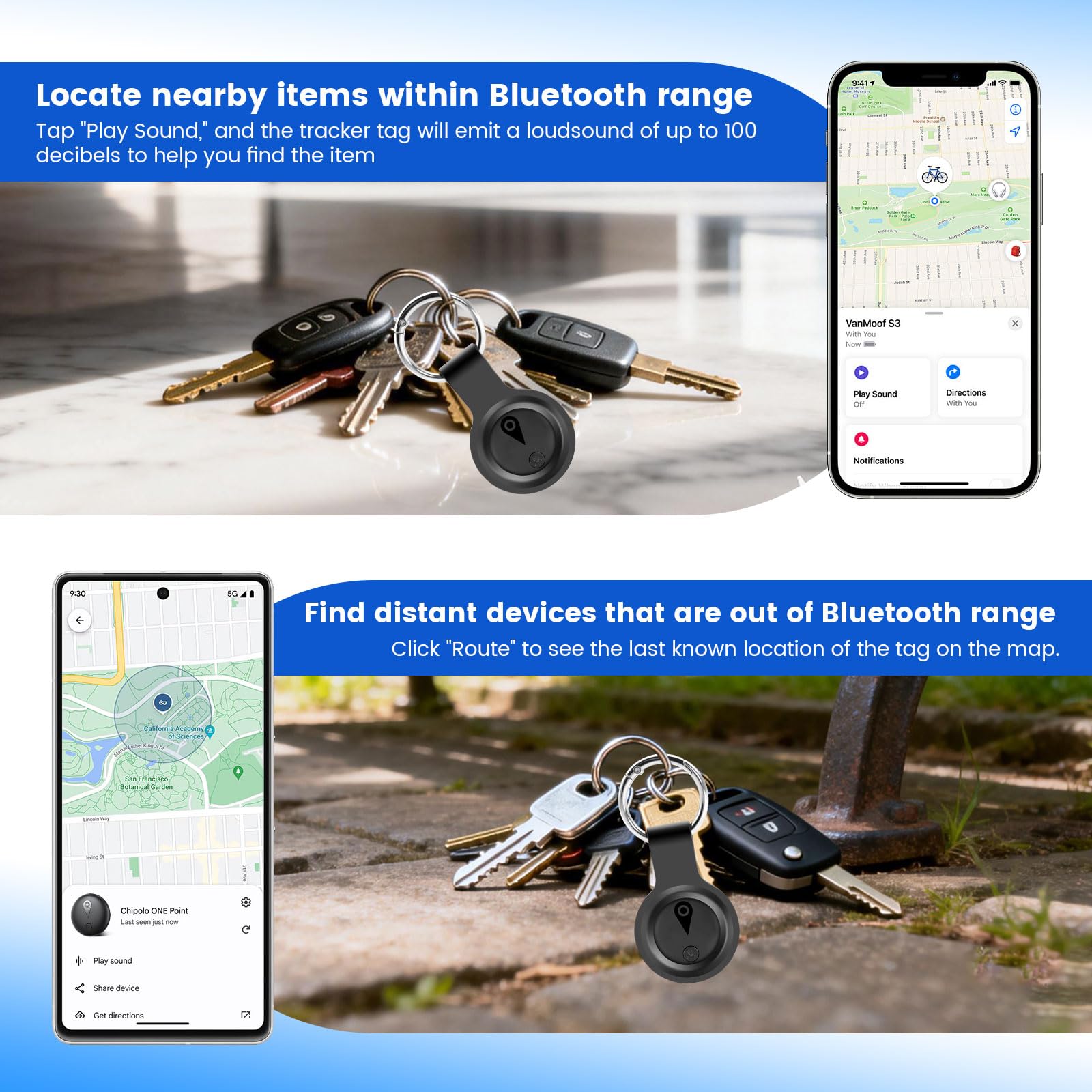 Mini Tracker Magnetisch – Fahrzeugortung ohne monatliche Gebühr, Echtzeit-Tracker mit Smartphone-App für Android & iOS, Auto Tracker, für Autos, Fahrräder, Gepäck, Haustiere