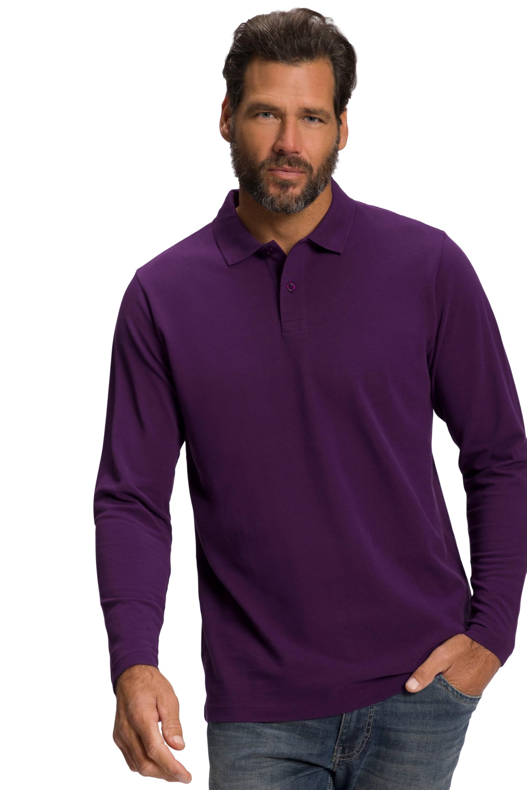 JP 1880 Men's Polo Shirt, Deep Purple, XXXXXXXL