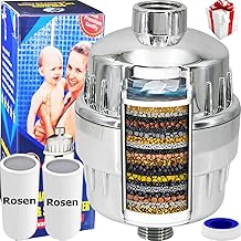 Rosen Shower Filter For Hard Water-Home Bathroom Tap Softener | Vitamin C Kitchen Water Purifiers | Stops Hair Fall 15 Stage Alkaline Hardness Remover Hard To Soft Water Softner Cleans Borewell Salt