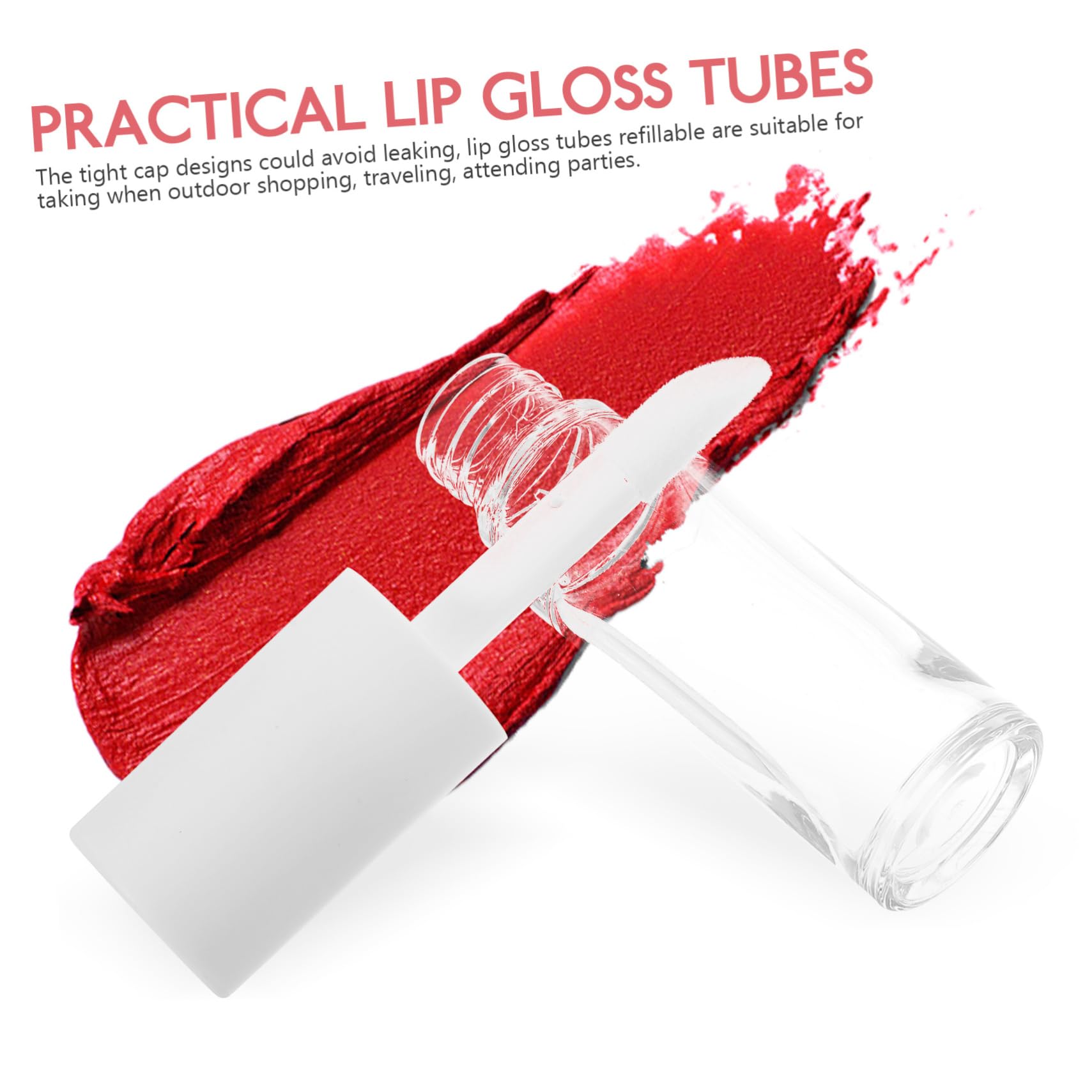 Tubi per Lucidalabbra 10ml Petg con Bacchetta 15 Pezzi | Bianco, Chiusura Ermetica Anti-perdita, Portatile e Ricaricabile, per Viaggio e Fai da Te