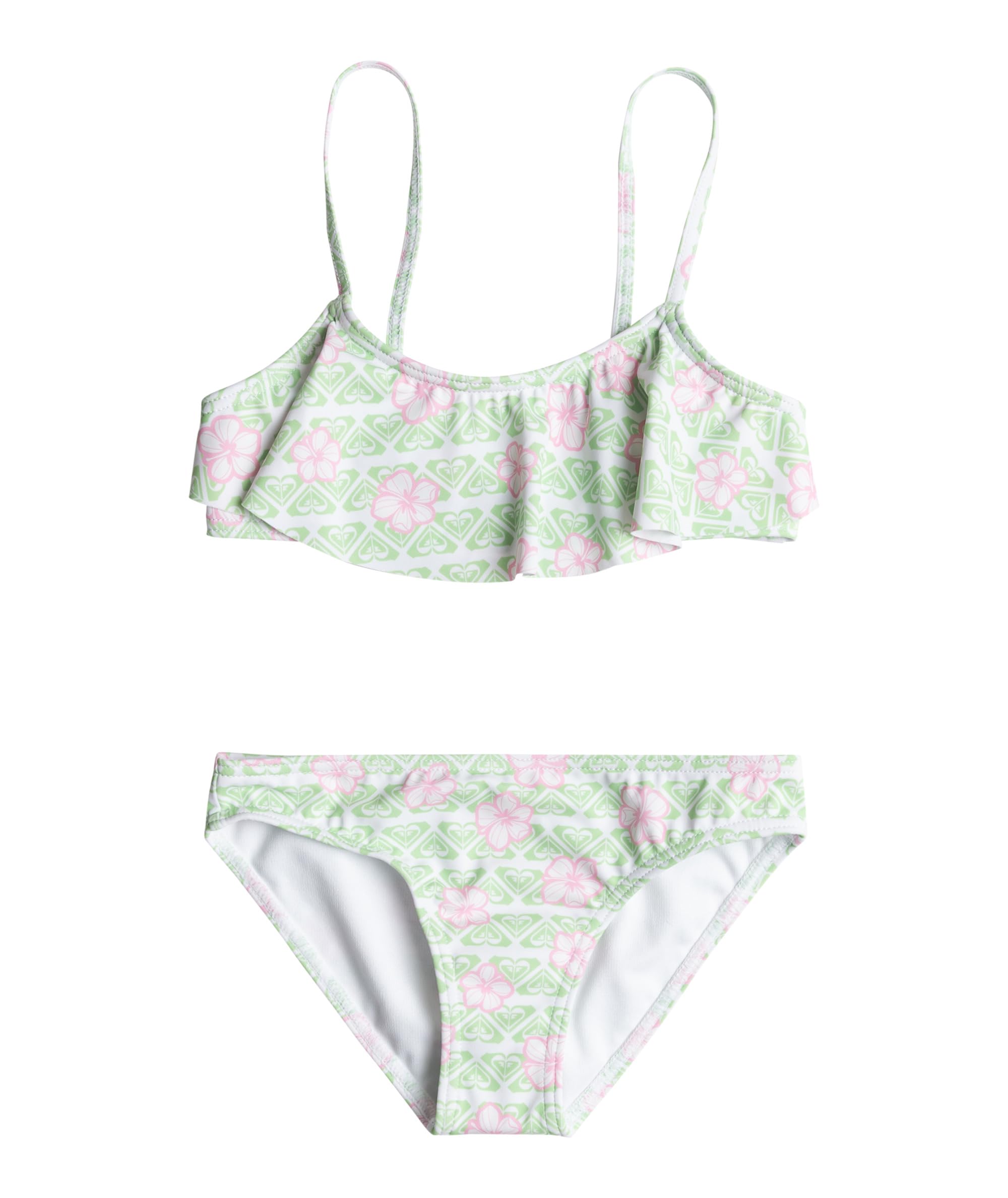 Roxy Girls' Hibiline Flutter Swimsuit Set (Little Kid), Naval Academy Ilacabo Swim