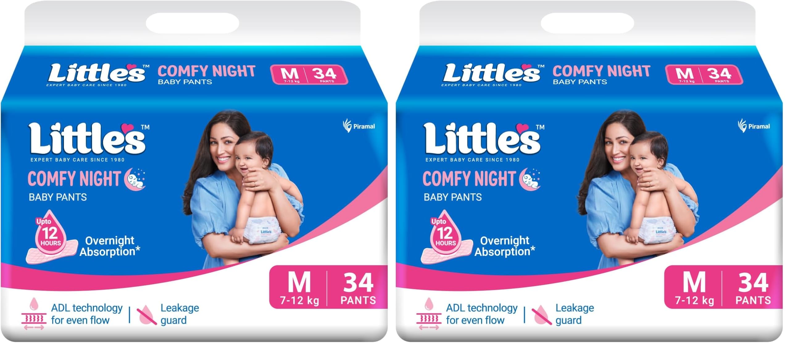 Little's Baby Diapers M Size (Medium) Pants Style | 7-12 kg | 34 Count | Comfy Nights Baby Diaper Pants with Leakage Guard & Upto 12 Hours Absorption (34 Count, Pack of 2)-image-15