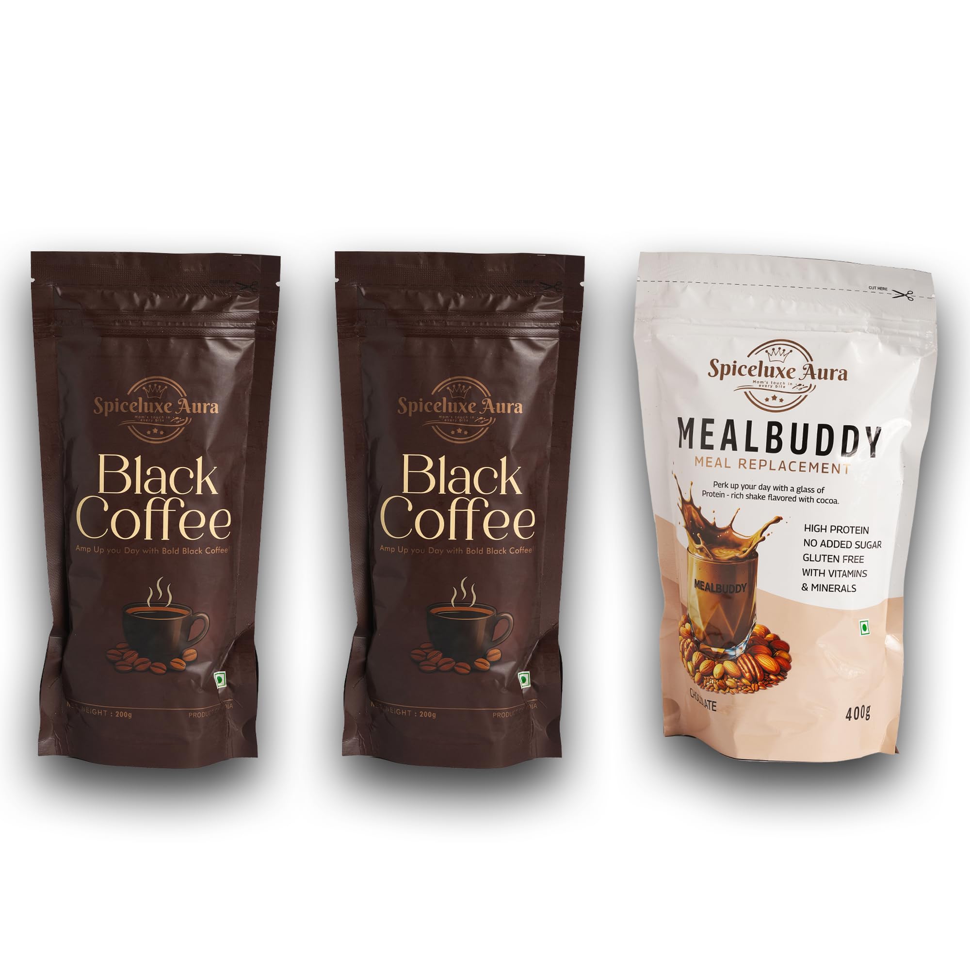 MealBuddy Meal Replacement with Black Coffee Combo, High Protein, No Added Sugar, Gluten Free, 400g and 2x200g-image-30