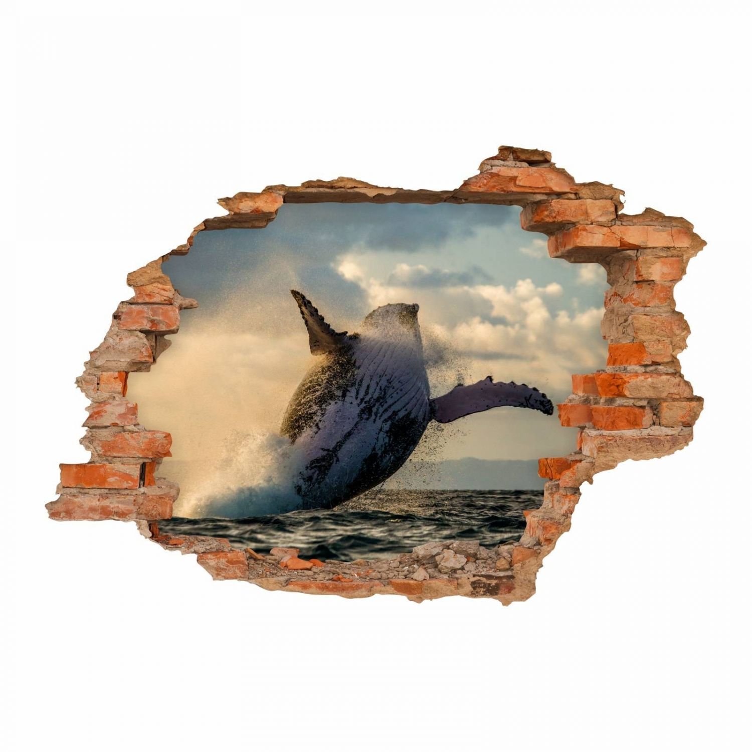 nikima 096 - Adesivo da parete "Buckelwal Meer", in 4 misure, per cameretta dei bambini, dimensioni 1250 x 870 mm