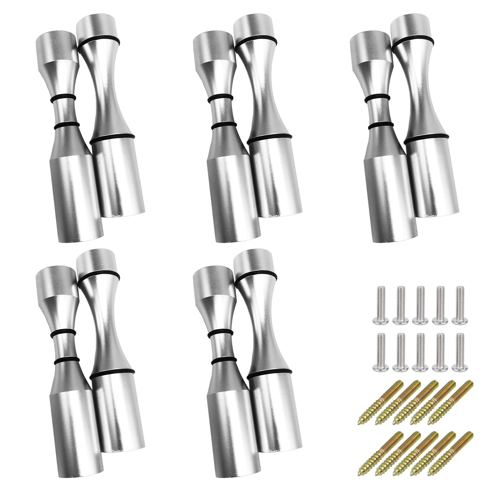 Wine Bottle Wall Pegs 5 Bottle Matte Silver Single Vino Pin for Drywall or Wood Surfaces