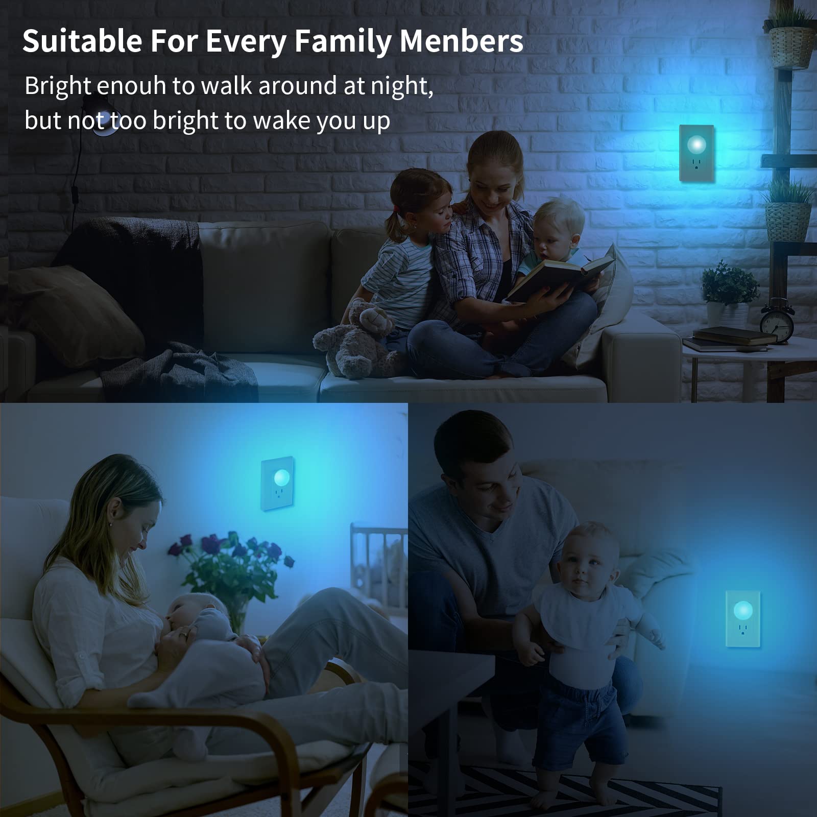4pcs Smart Plug Mini Bundle with 8pcs 4Color Night Light — view 5