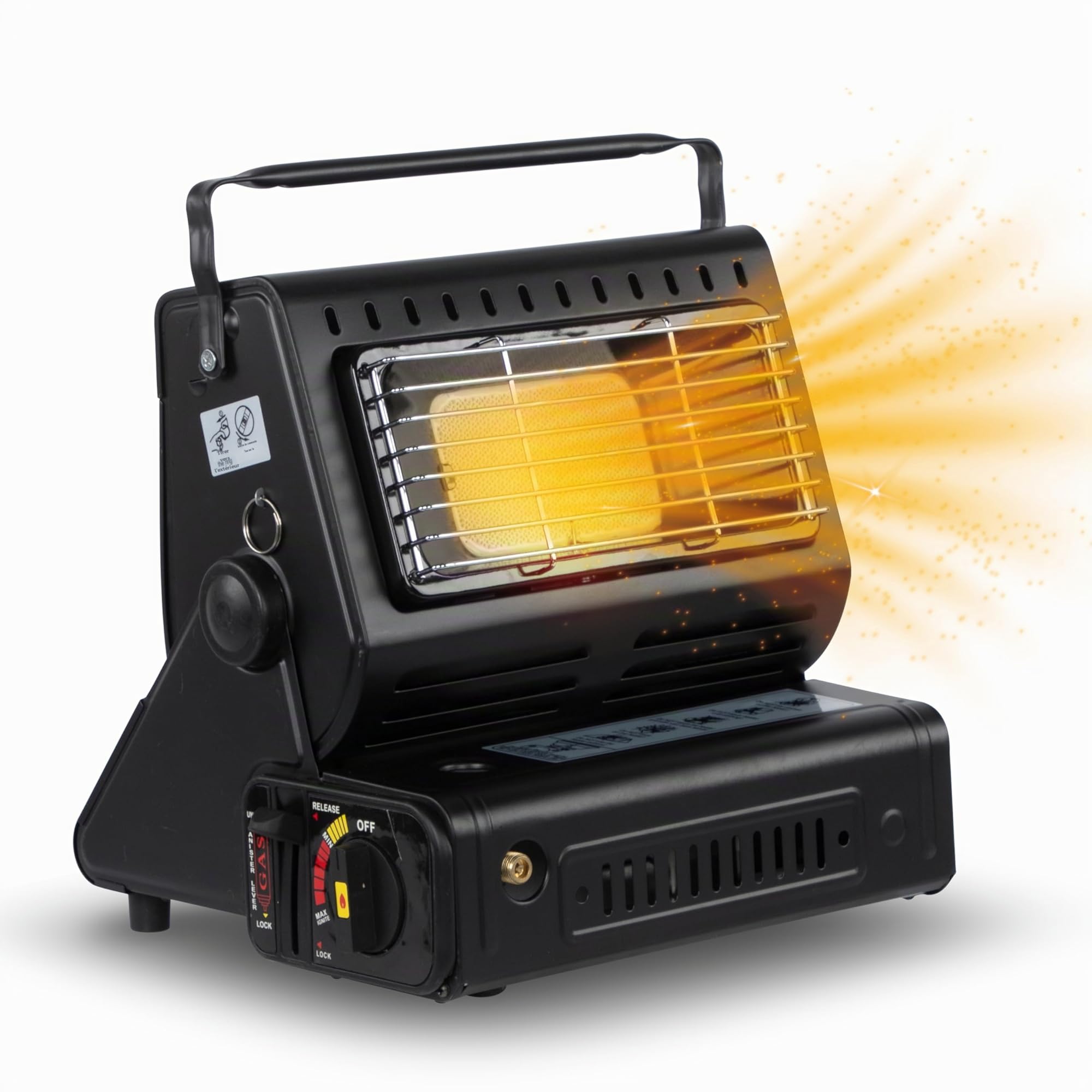 Z.M.C Chauffage à Gaz Portable 2 en 1 Avec Connexion GPL - Chauffage de Camping 1,3 kW Pour Extérieur, Mobile Avec Allumage Piézo