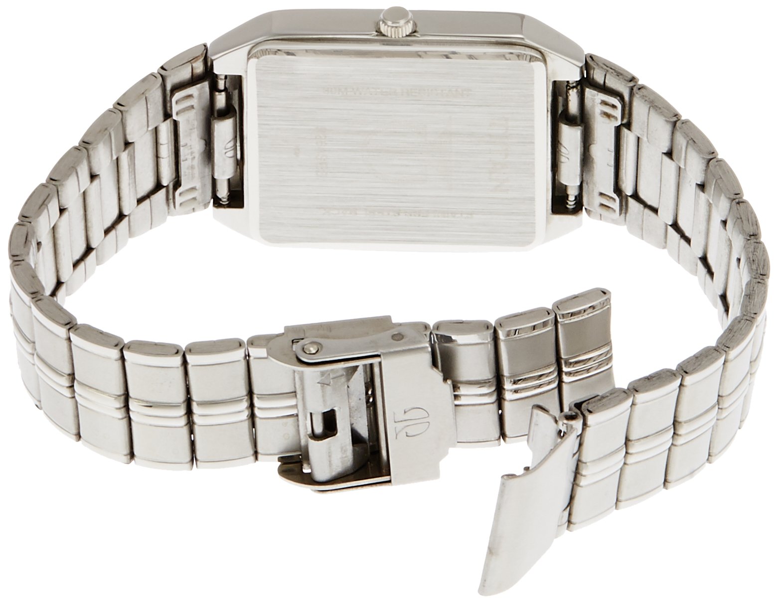 Titan Quartz Analog With Date White Dial Silver Metal Strap