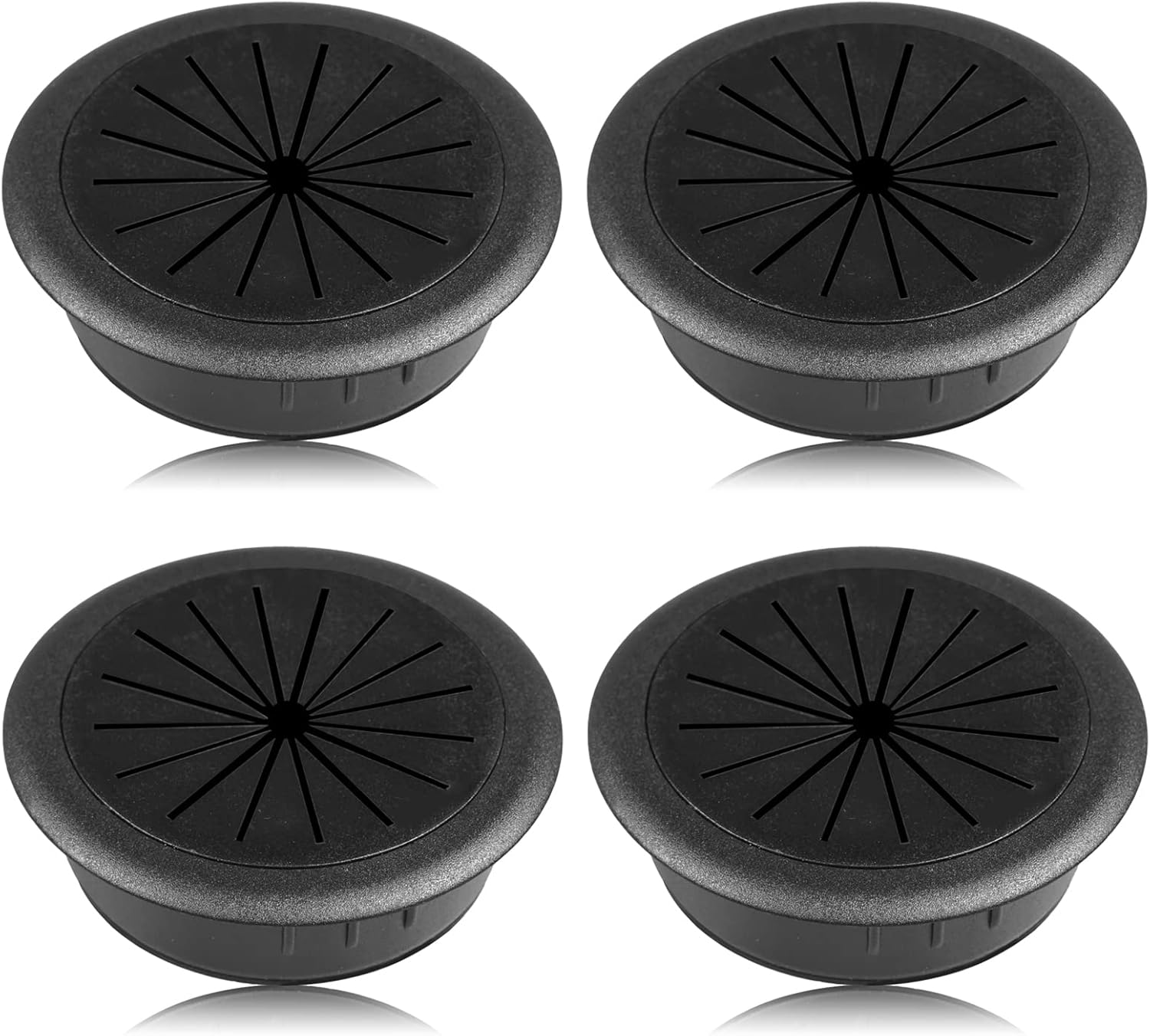 4PCS 60MM Desk Hole Cover Plastic Round Home and Office Desk Cable