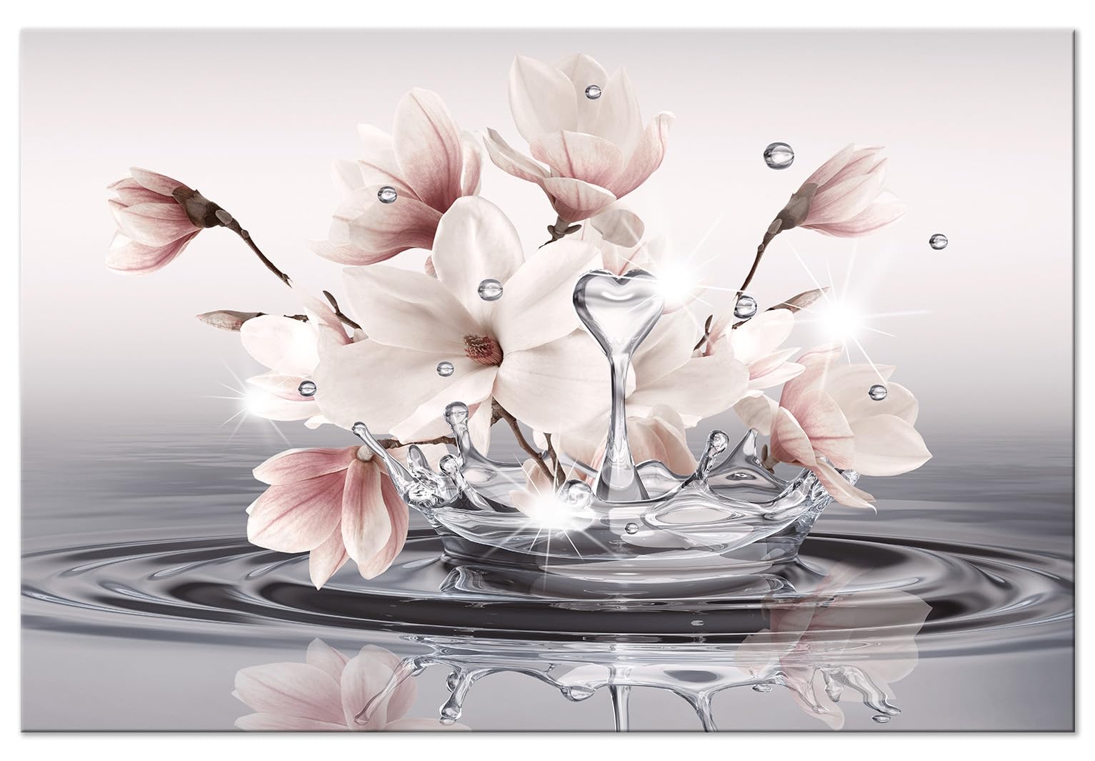 B&D XXL - Acrylglasbild Magnolie Zen Spa, Schlafzimmer, Wohnzimmer, modern | Hochwertige Leinwand, sofort aufhängbar, ideal fürs Wohn- oder Schlafzimmer, wasserfest und lichtecht, langlebig, stilvoll
