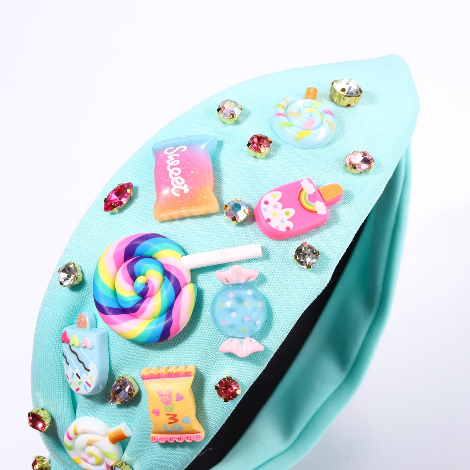 Women Knotted Fabric Headband Gummy Bear Candy Lollipop Jewelry Accessory Amazon.com : Knotted Headband for Women Lollipop Candy  main image 4