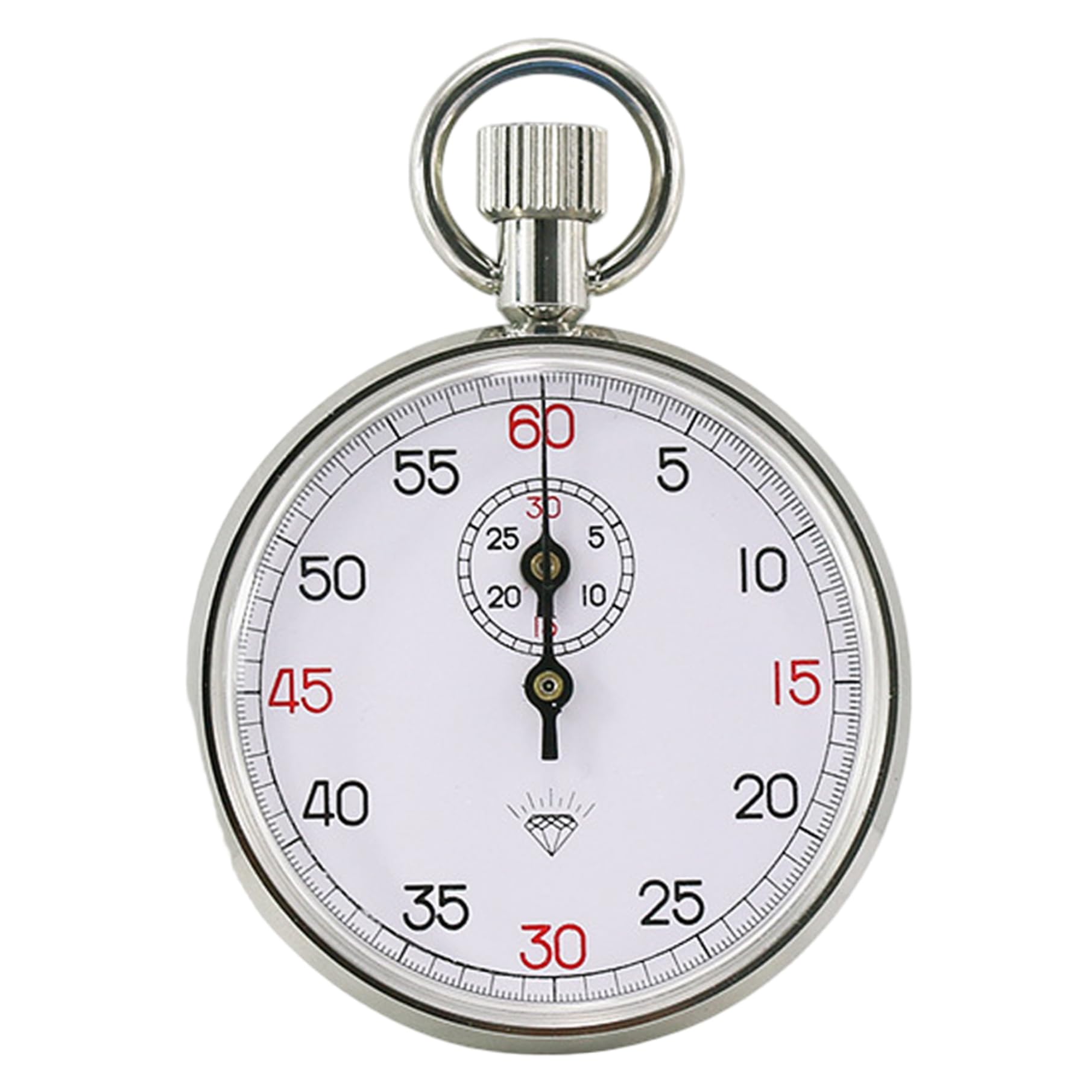 Cronómetro mecánico, cronómetro analógico de 13 Joyas con sincronización precisa para Deportes y Laboratorio, con Esfera Blanca y cordón, de 60 s/30 M, Reloj analógico con