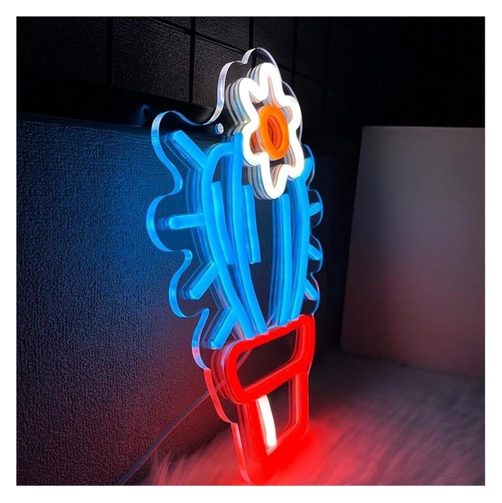 Generico Lampada per insegna al neon a LED con luce dimmerabile per negozio di fiori per stanza delle piante, 22 cm x 31