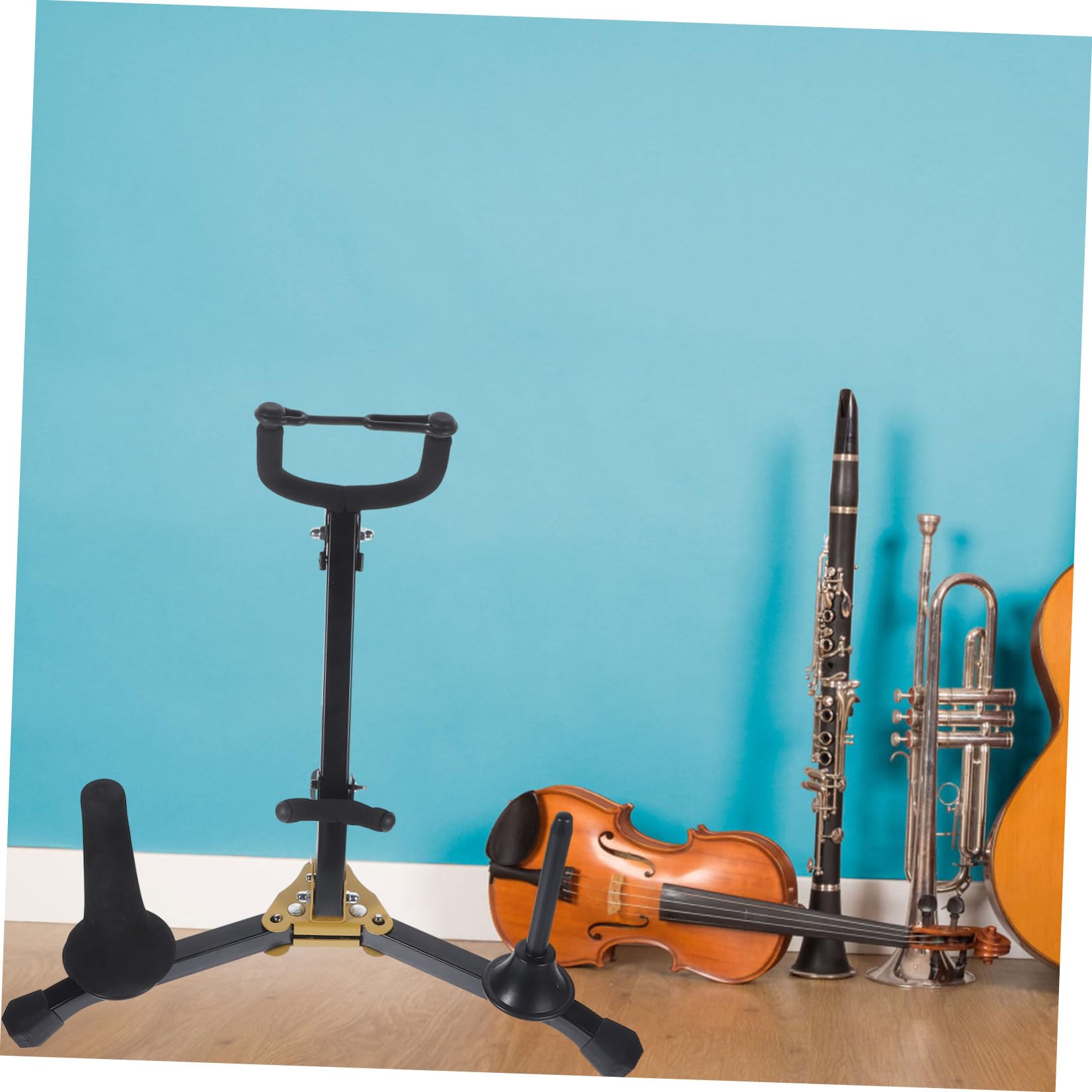 Supporto Sax Tenore e Contralto Pieghevole Multifunzione Con Supporto Per Flauto e Clarinetto Struttura Stabile Per Protezione Strumenti Fiato