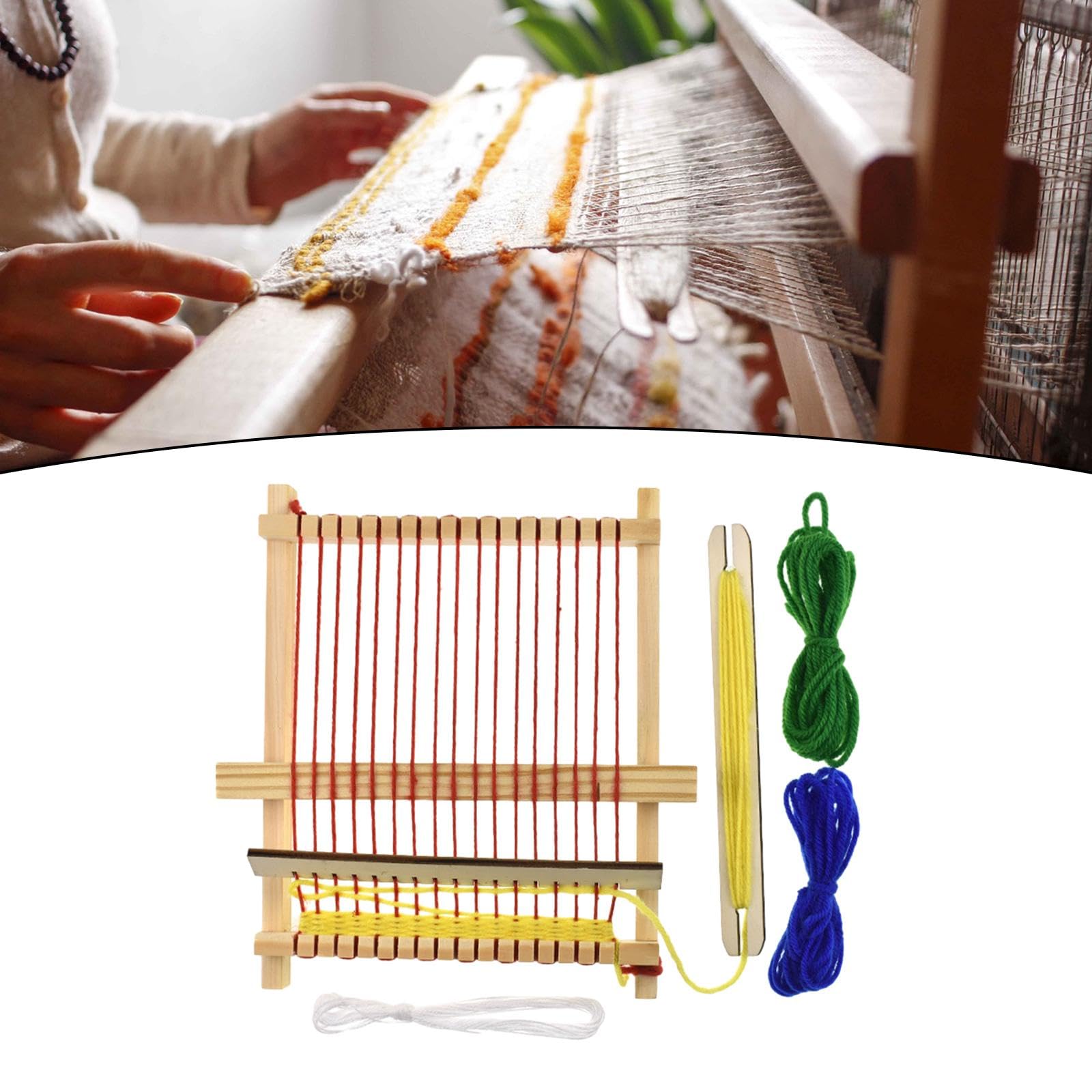 Wooden Weaving Loom DIY Hand Knitting Weaving Machine for Knitter Mats Purse-image-32