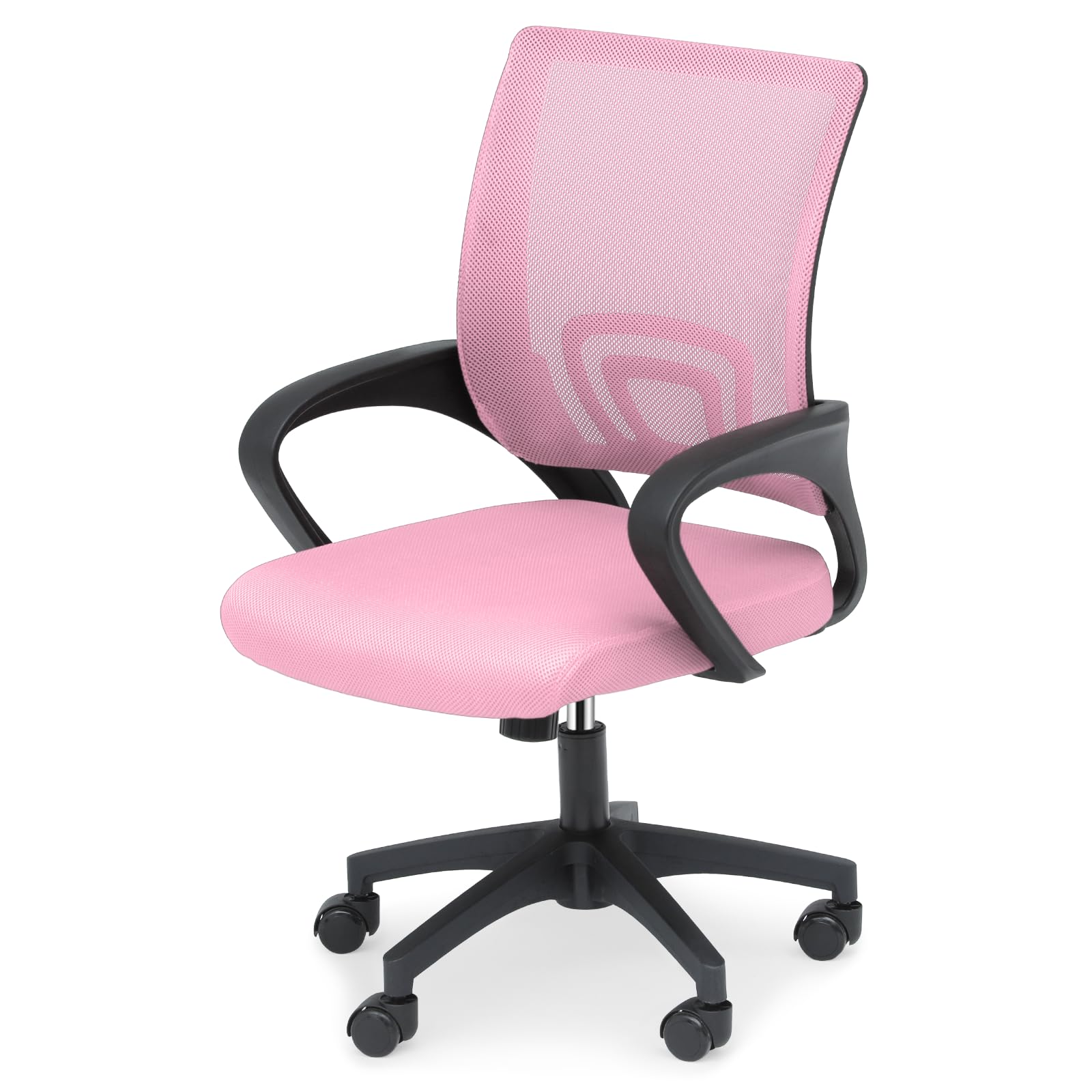 Photo 1 of Athena Collection Ergonomic Office Chair, Mid-Back Swivel Desk Chair, Pink