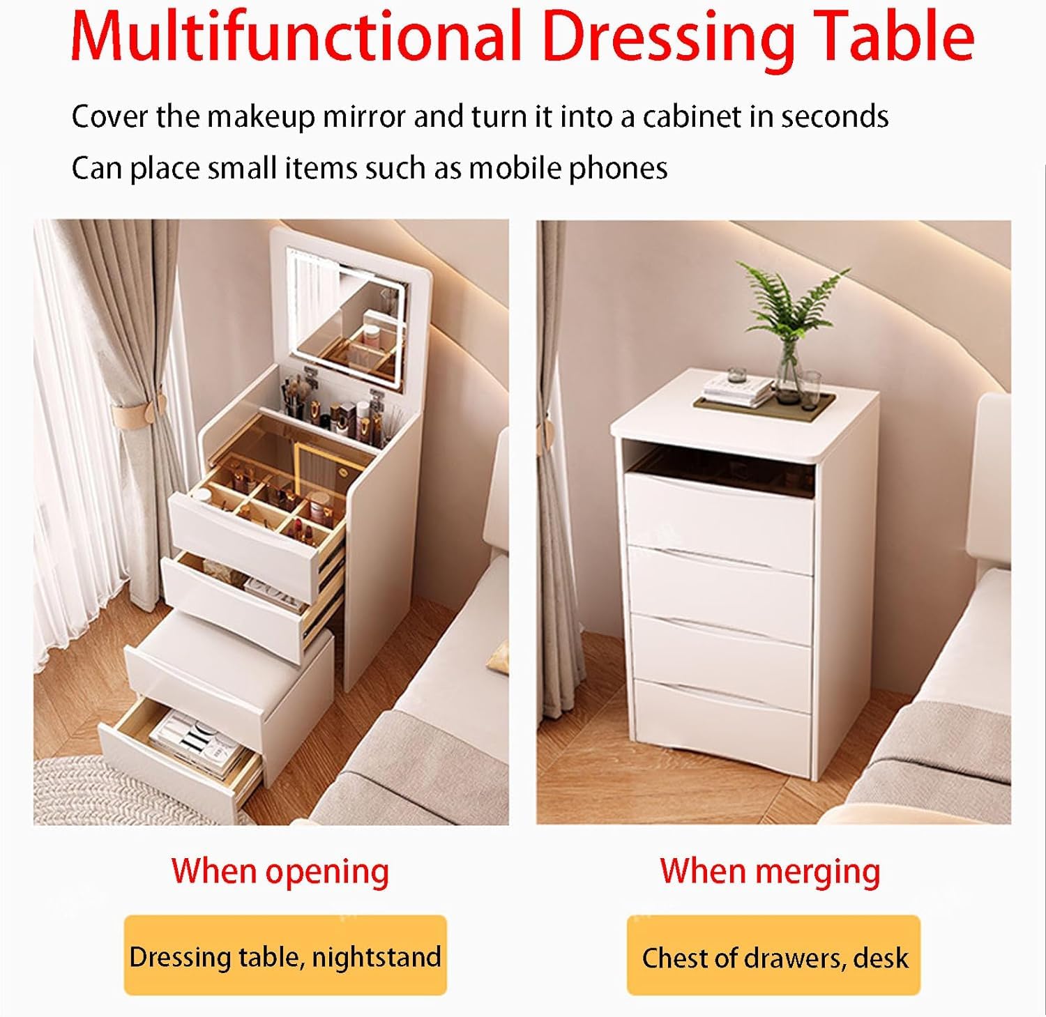 Amazon.com: Rieort Vanity Desk Nordic Luxury Dressing Table with Mirror  Vanity Set Vanity Drawer Organizer Creative Personalized Makeup Table :  Home & Kitchen
