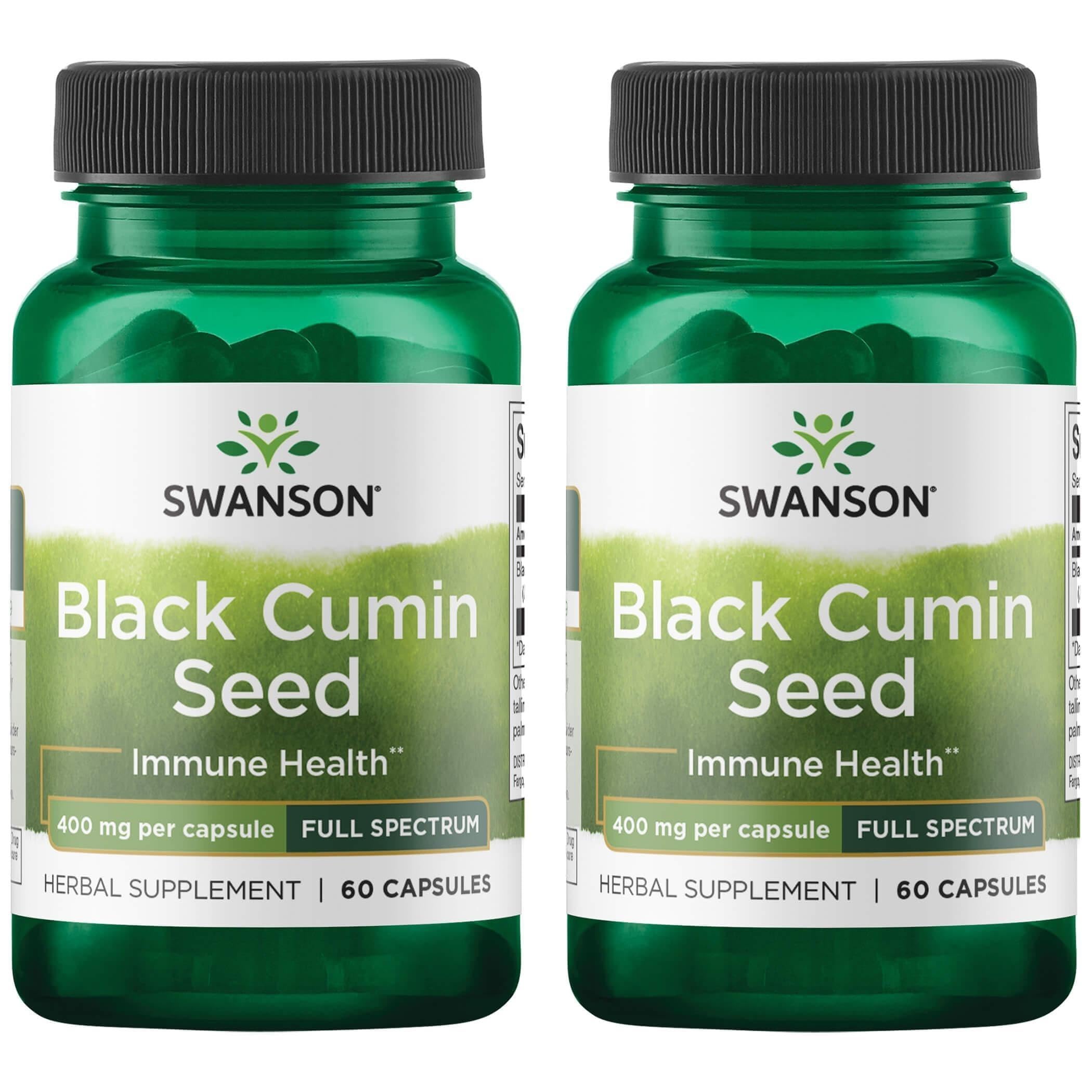 Swanson Full Spectrum Black Cumin Seed 400 Milligrams, 60 Capsules, 2 Pack 60 Count (Pack of 2)