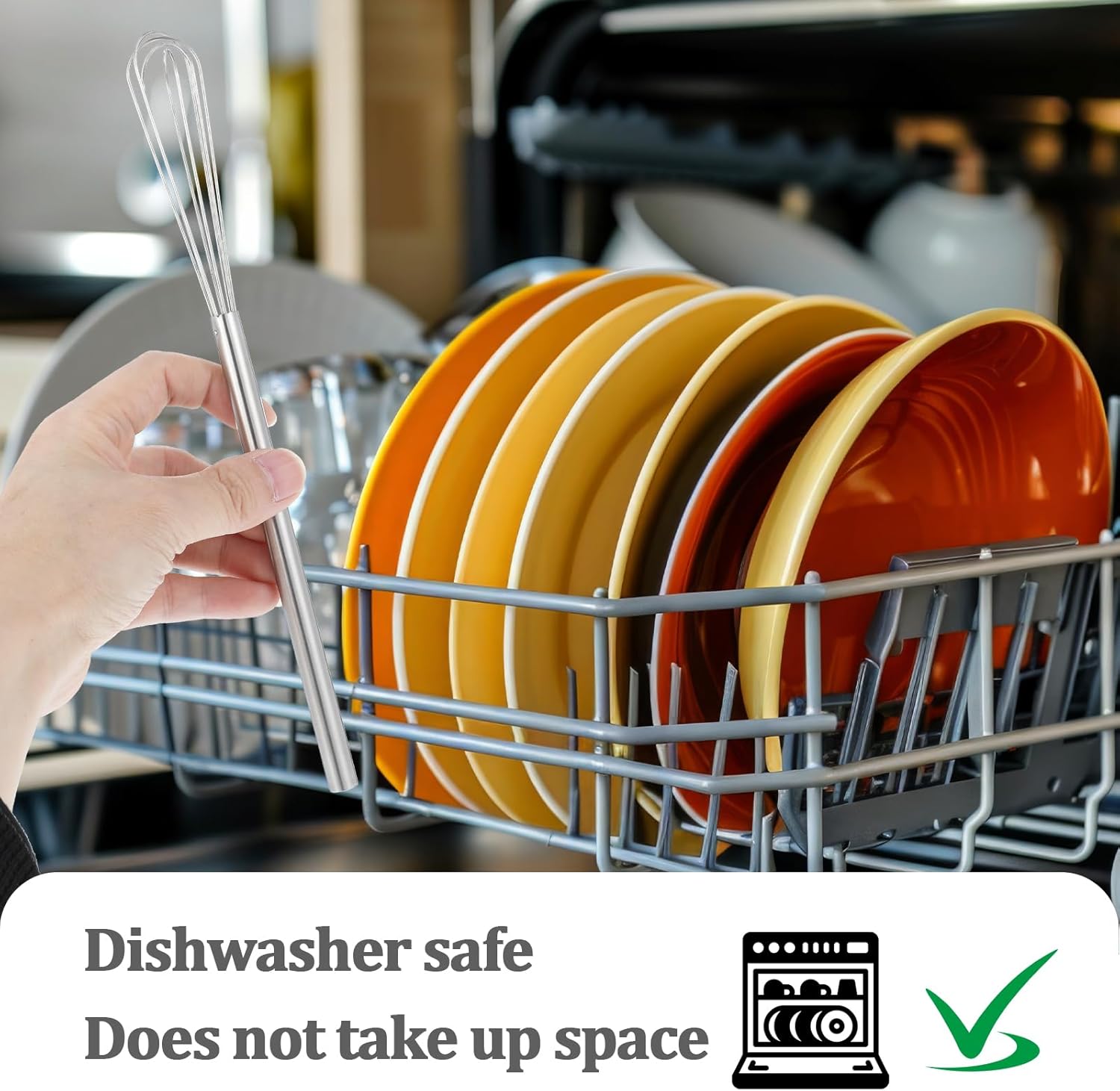 Small Whisk, 9.8in Stainless Steel Whisk Tiny Skinny Whisk for Cooking Whisking Blending Beating Stirring - Image 6