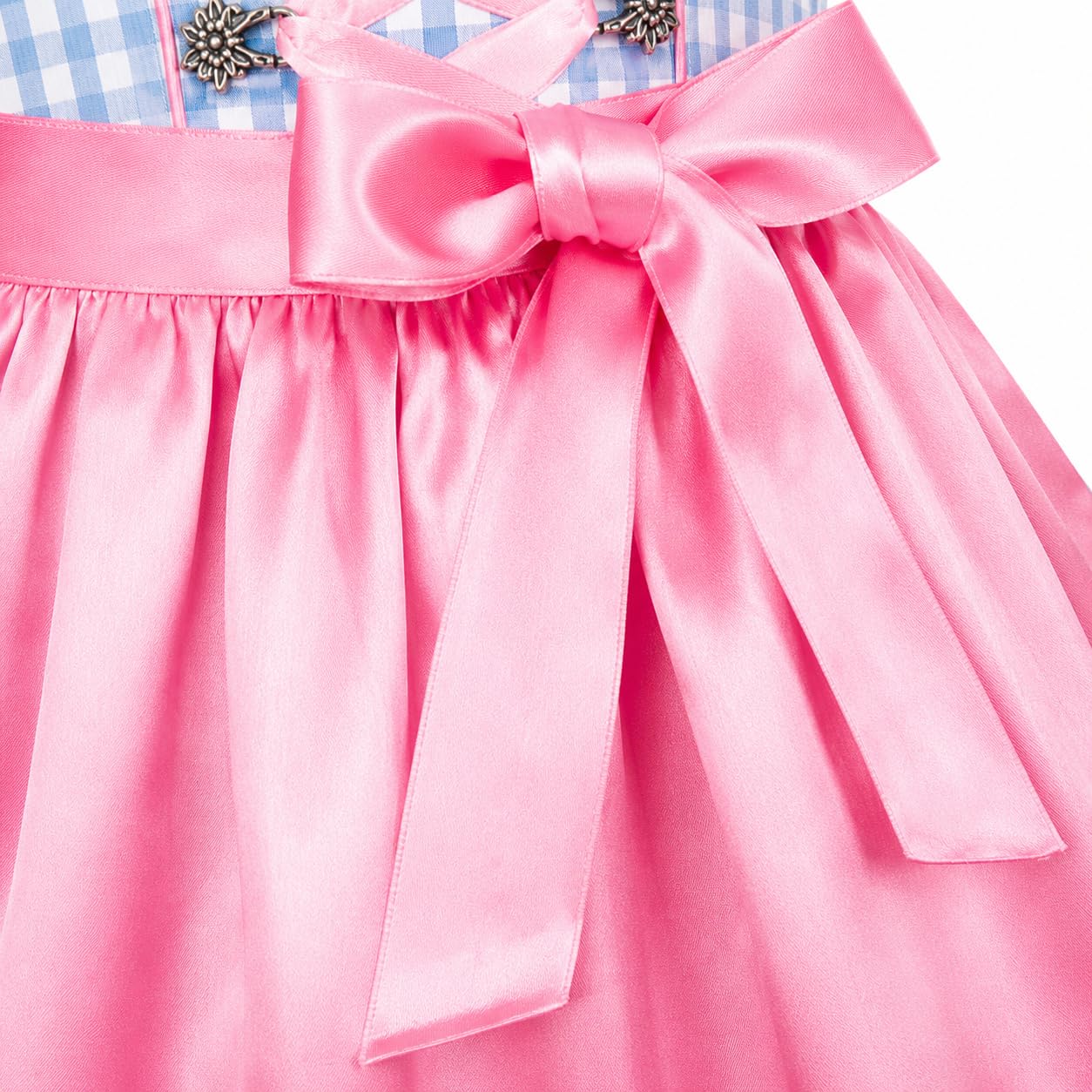 Ramona Lippert® Dziecięcy Dirndl Mia - niebieski różowy z bluzką - tradycyjny dziecięcy Dirndl dla dziewczynek - rozm. 110/116-158/164