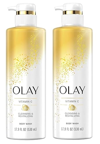 Olay Gel de baño con vitamina C y B3, nutritivo y revitalizante, 17.9 onzas líquidas (17.9 fl oz) - Paquete de 2