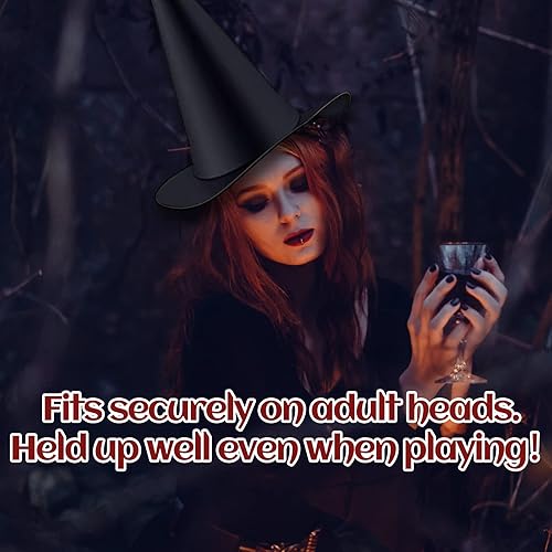 Miniatura 6 de Legigo Sombrero de bruja para disfraz de Halloween, sombrero de bruja colgante negro, accesorios de disfraz de bruja para Halloween, fiesta de