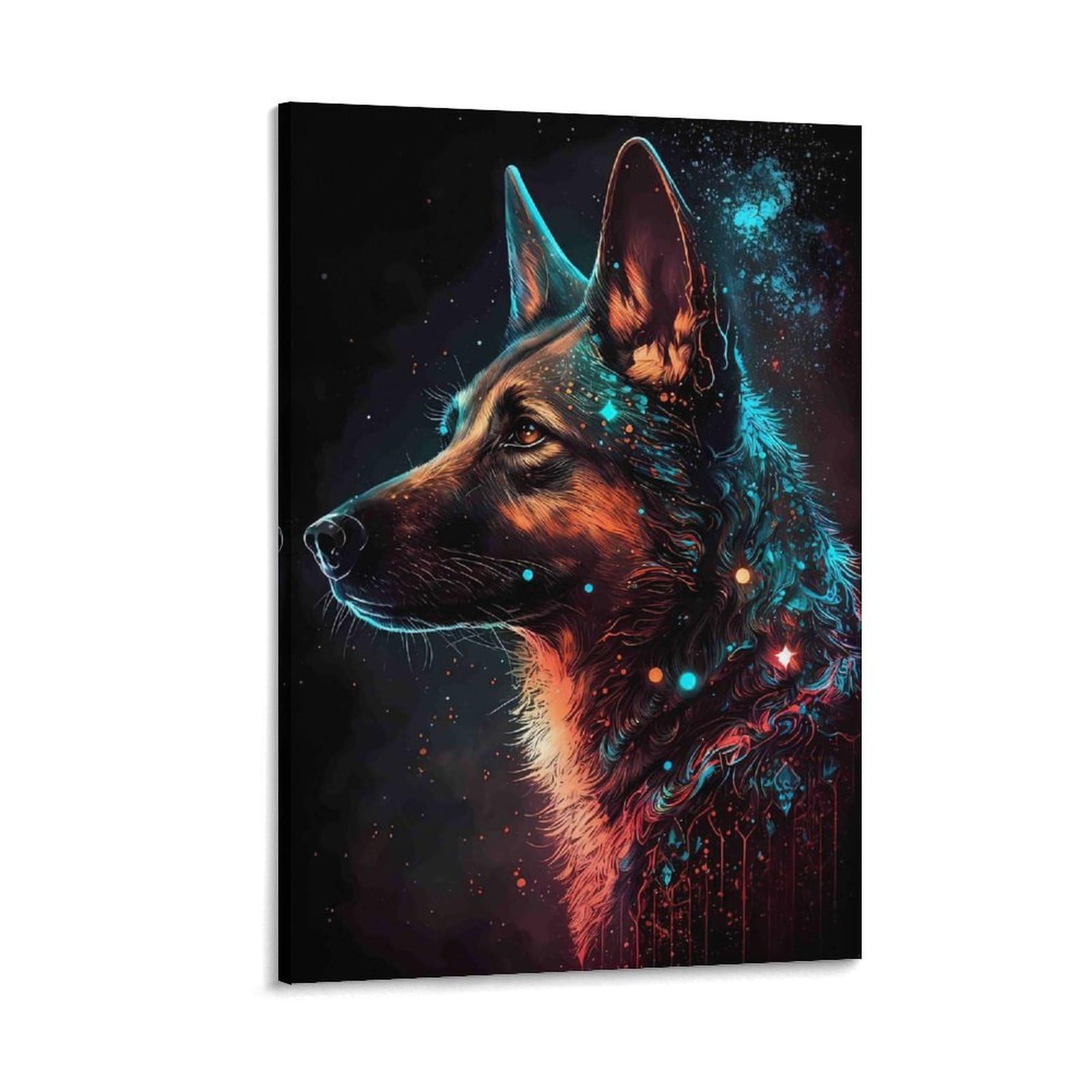 DHBANEIOK Digital Wolf Art Poster Artwork Giclee Canvas Prints Modern Wall Art Picture Wall Hanging for Home Decorations 12x18inch(30x45cm)