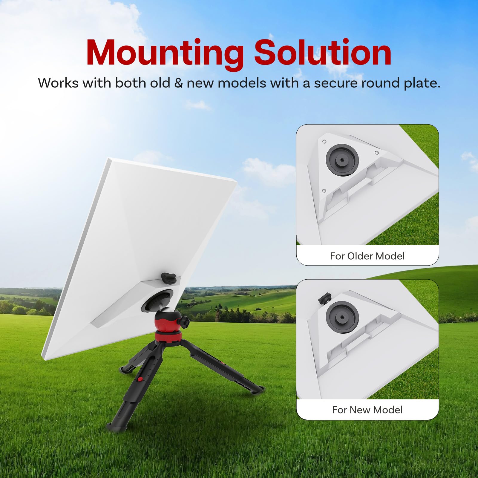 Regulowany Magnetyczny Uchwyt do Starlink Mini firmy MMOBIEL – Aluminiowa Podstawa z Silnym Magnesem, Okrągłą Płytą (Pasuje do Starych i Nowych Modeli) (Mocowanie Statywu)