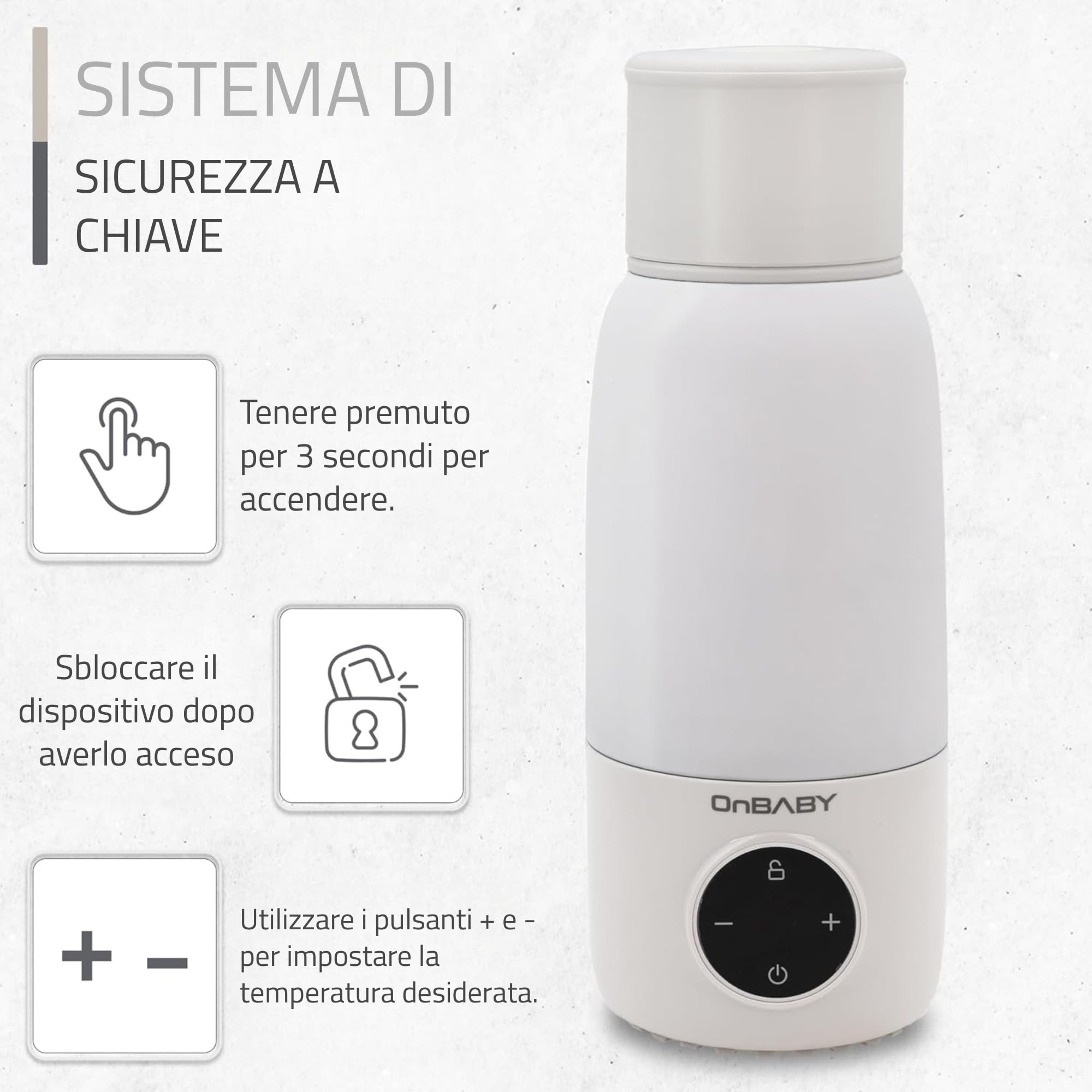 Scaldabiberon Elettrico Portatile - Scaldabiberon da Viaggio per Latte e Acqua, Facile da Trasportare - Temperatura Regolabile, Ricarica USB